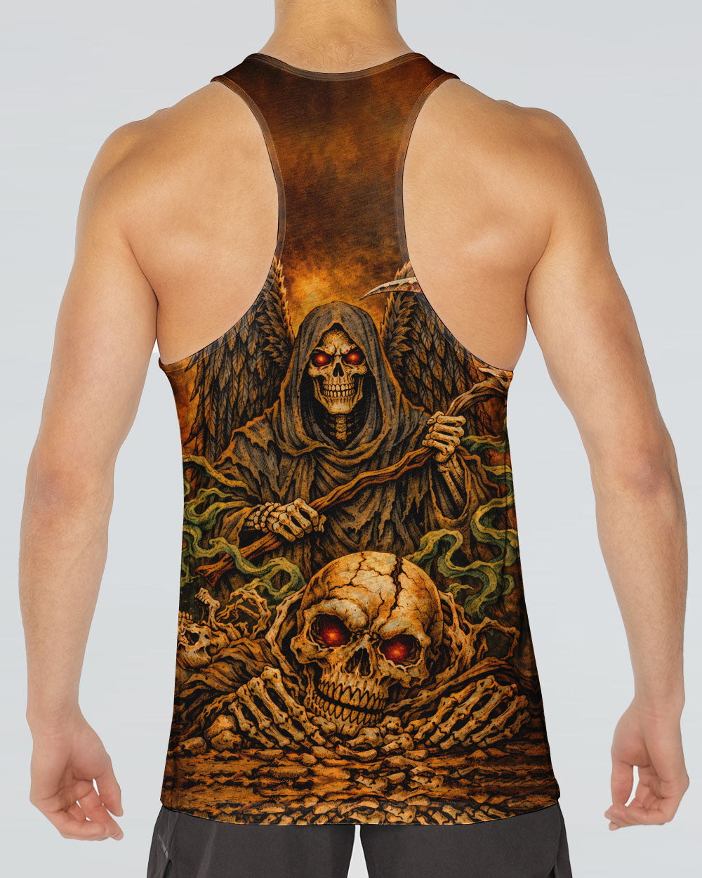 GRIM REAPER SKULL IN HELL ALL OVER PRINT  - TLHN1303262