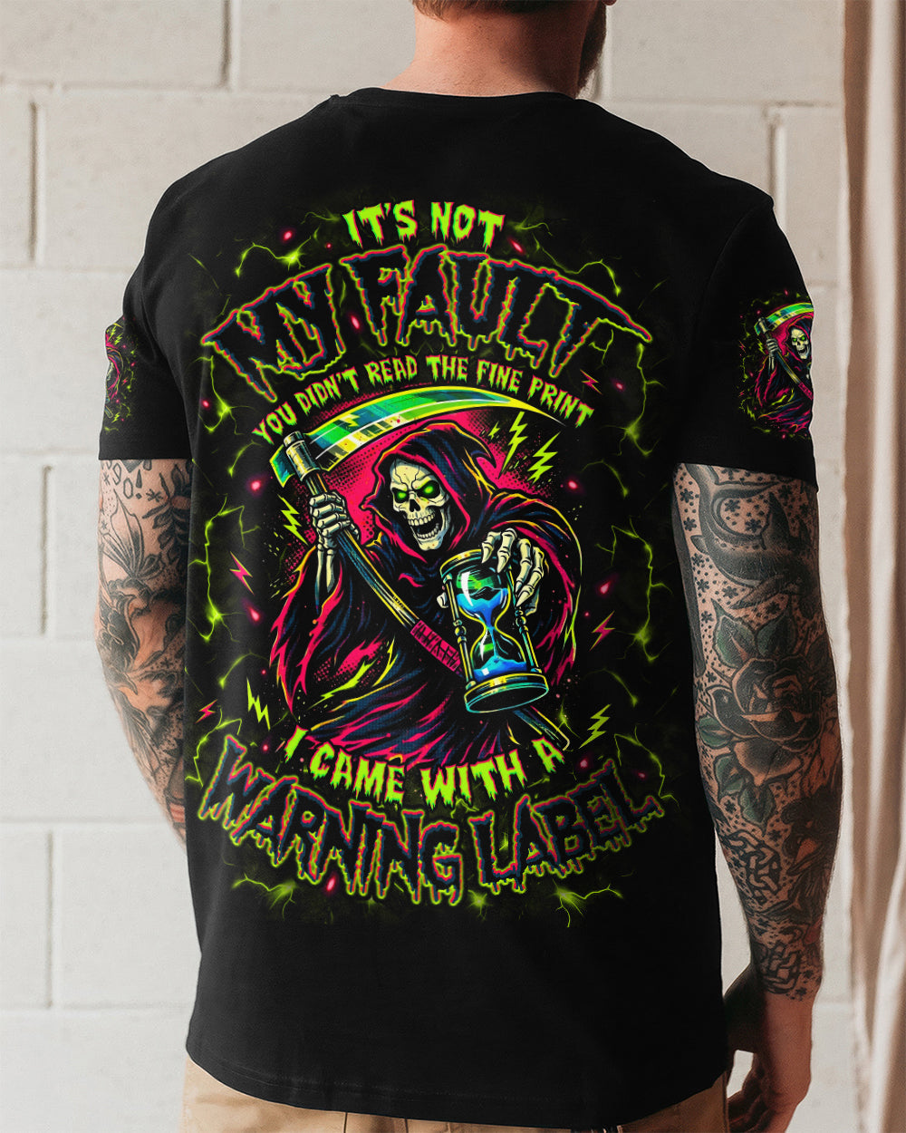 I CAME WITH A WARNING LABEL REAPER ALL OVER PRINT  - TLNO0601261