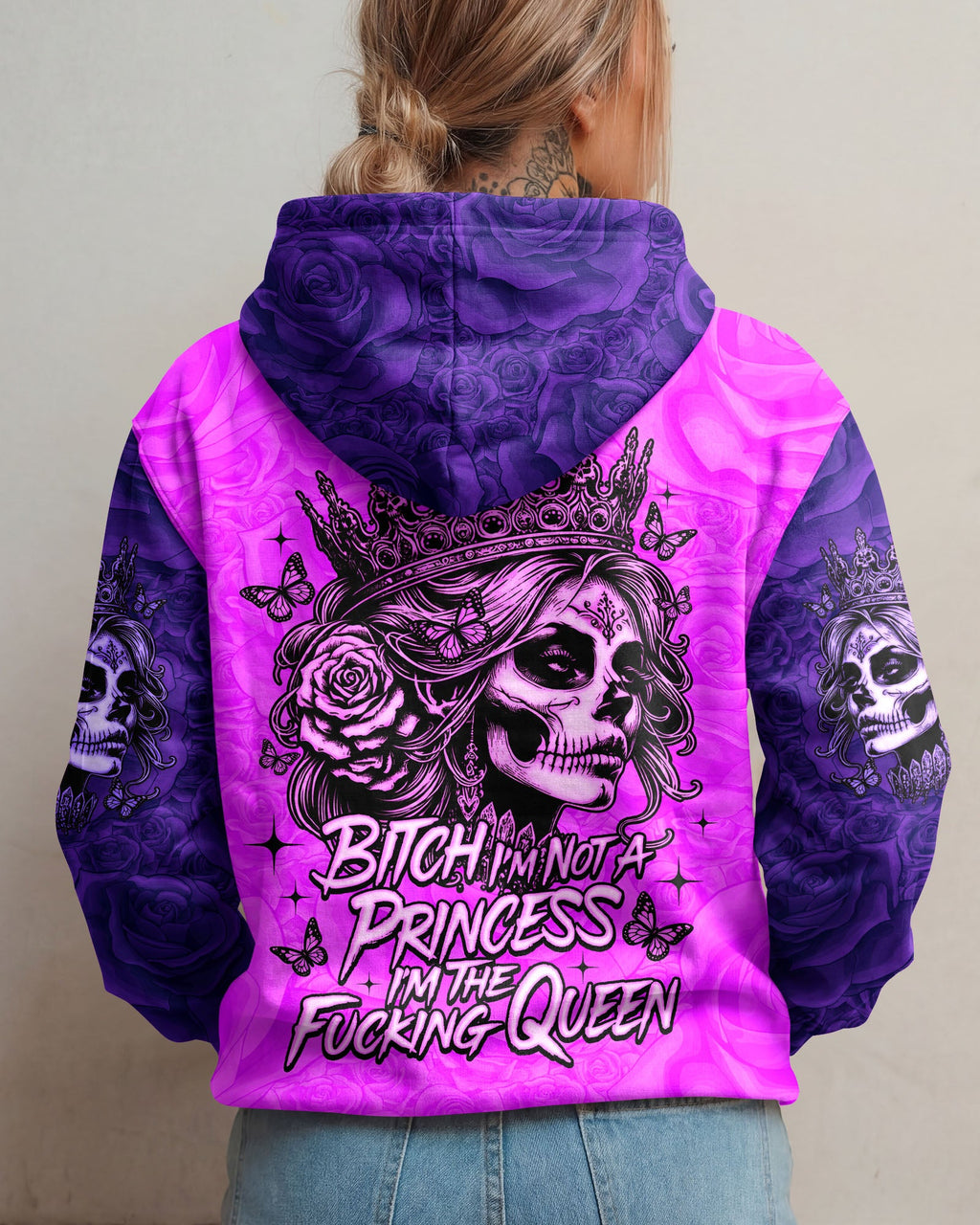 I'M THE F QUEEN SKULL LADY ALL OVER PRINT - TLNO1704262