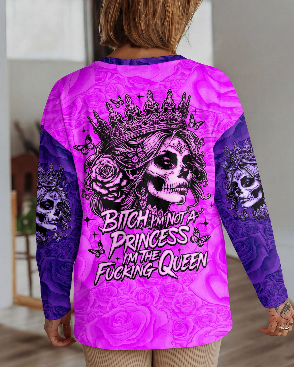 I'M THE F QUEEN SKULL LADY ALL OVER PRINT - TLNO1704262