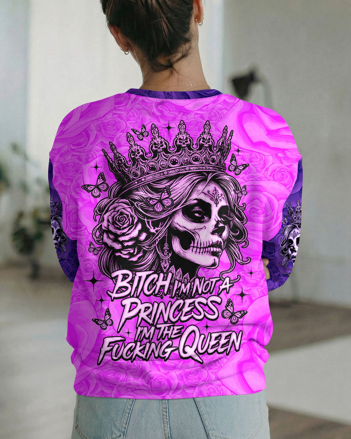I'M THE F QUEEN SKULL LADY ALL OVER PRINT - TLNO1704262