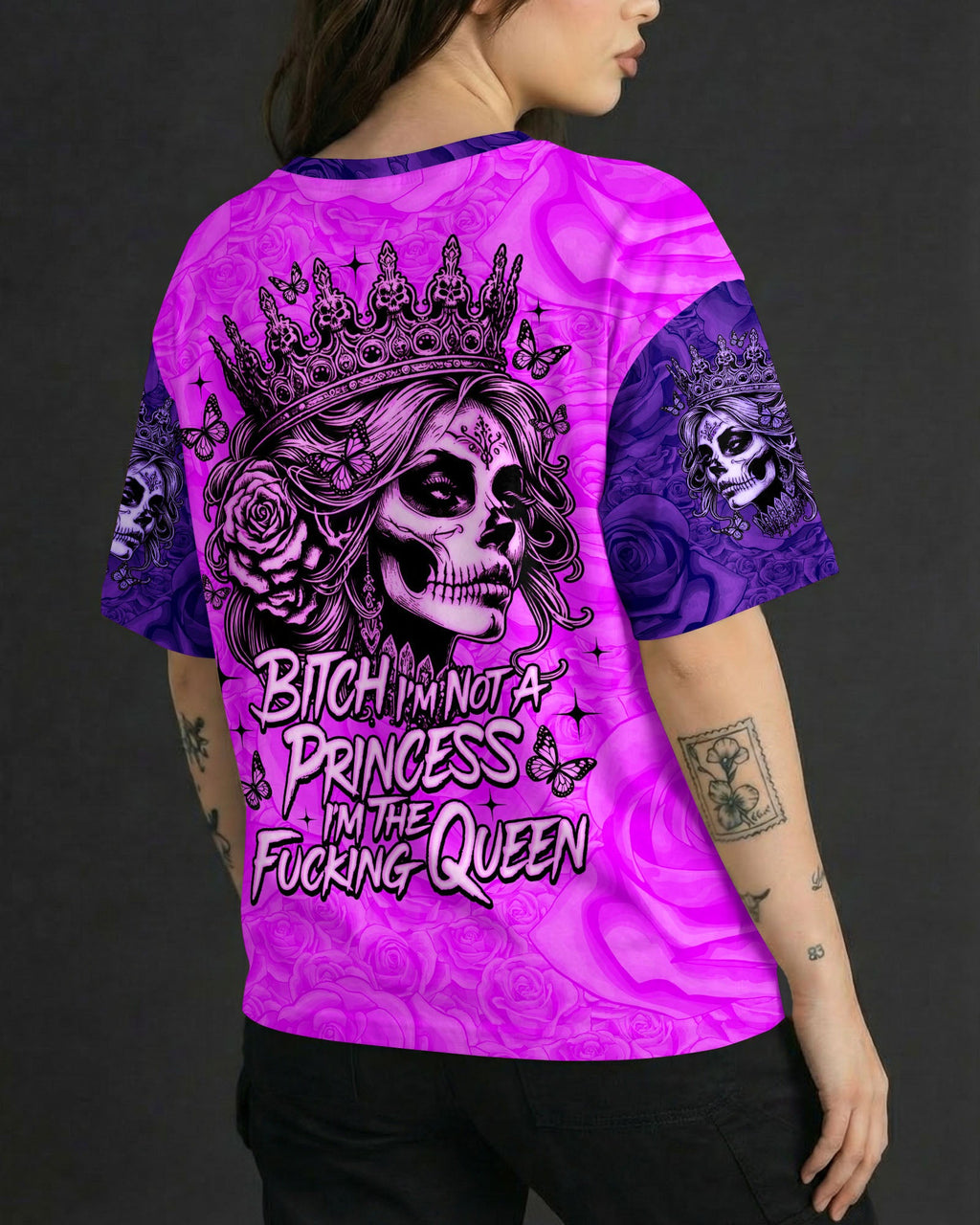 I'M THE F QUEEN SKULL LADY ALL OVER PRINT - TLNO1704262