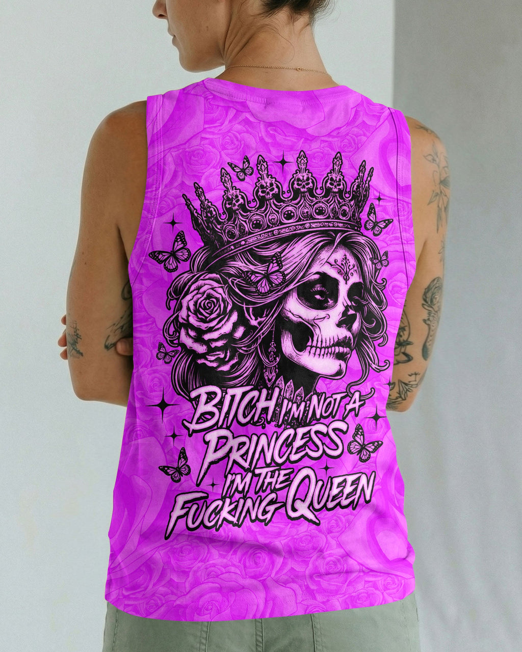 I'M THE F QUEEN SKULL LADY ALL OVER PRINT - TLNO1704262