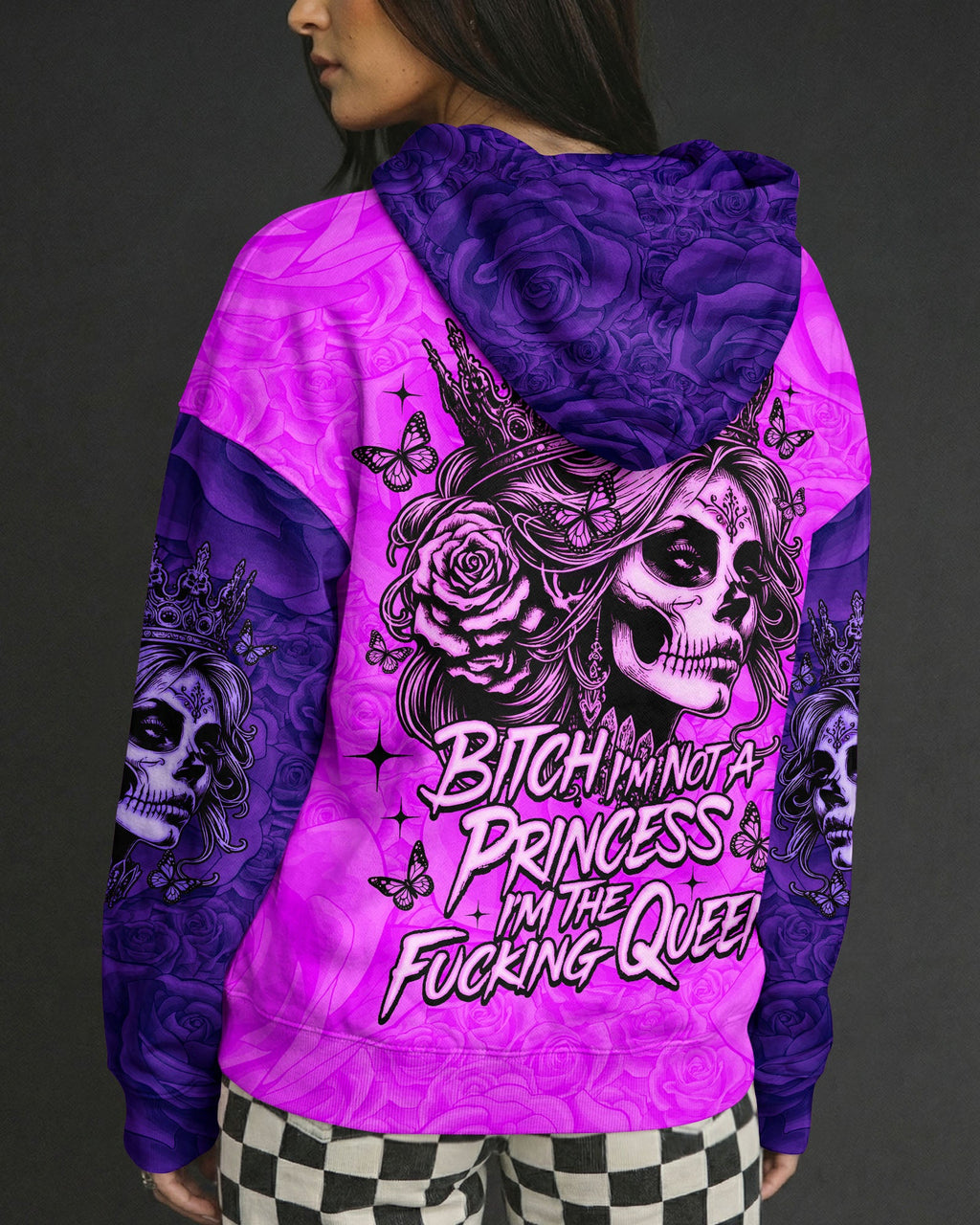 I'M THE F QUEEN SKULL LADY ALL OVER PRINT - TLNO1704262
