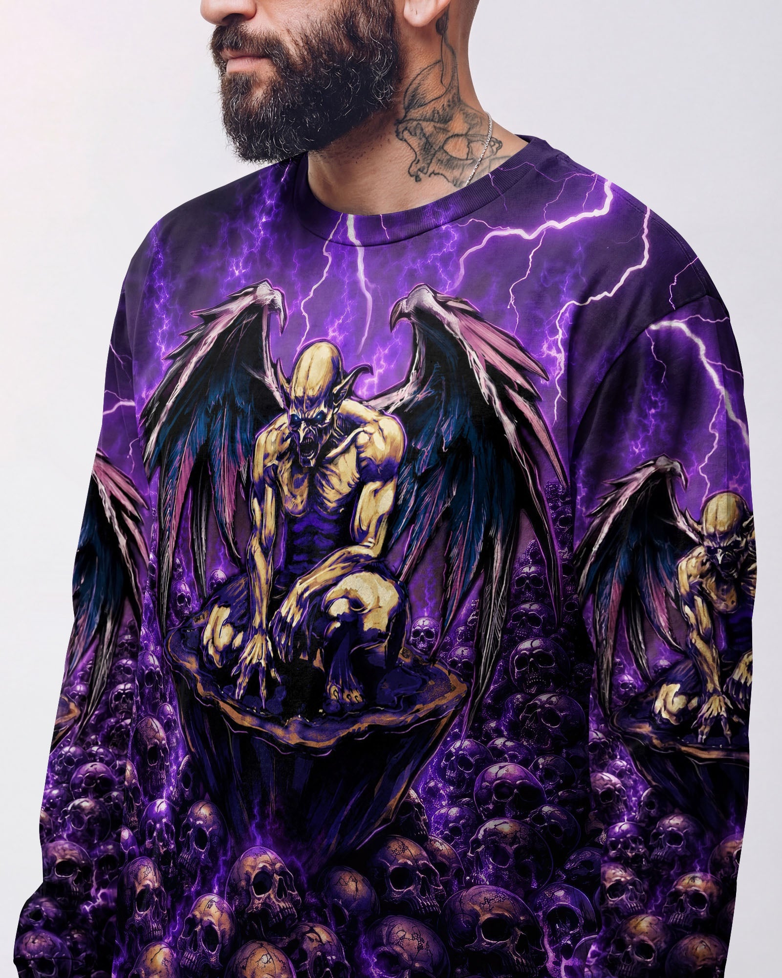 ONE DAY I'M GONNA JUST SAY DEMON SKULL WINGS ALL OVER PRINT - TLNO2005261