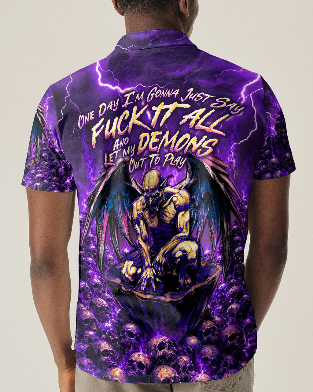 ONE DAY I'M GONNA JUST SAY DEMON SKULL WINGS ALL OVER PRINT - TLNO2005261