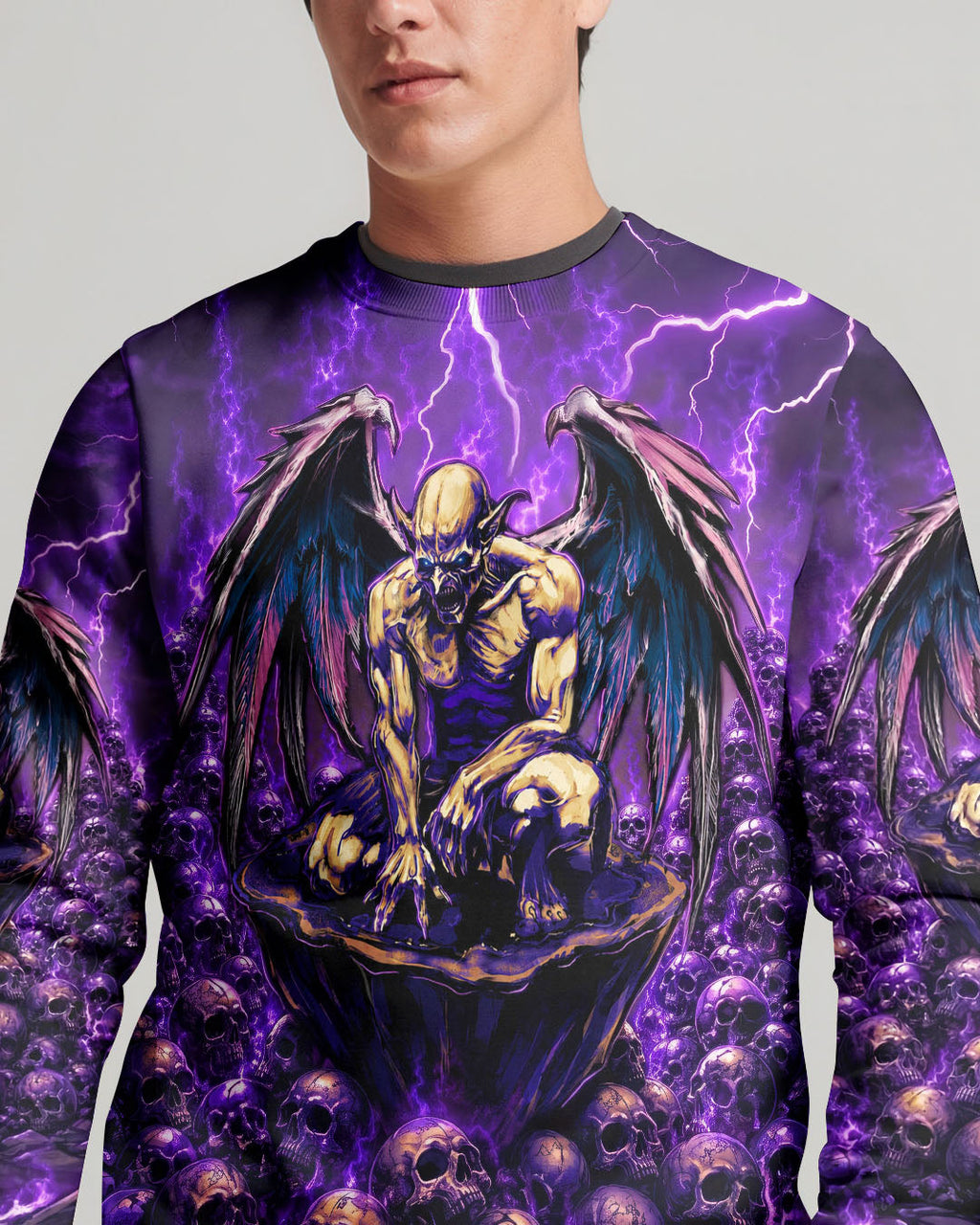 ONE DAY I'M GONNA JUST SAY DEMON SKULL WINGS ALL OVER PRINT - TLNO2005261
