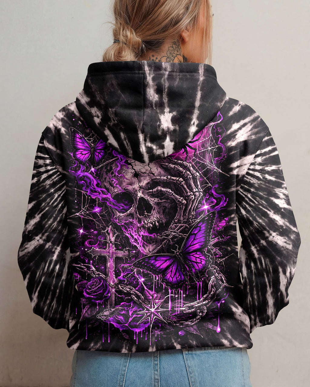SKULL BUTTERFLY SWIRL  ALL OVER PRINT - TLNT0104261