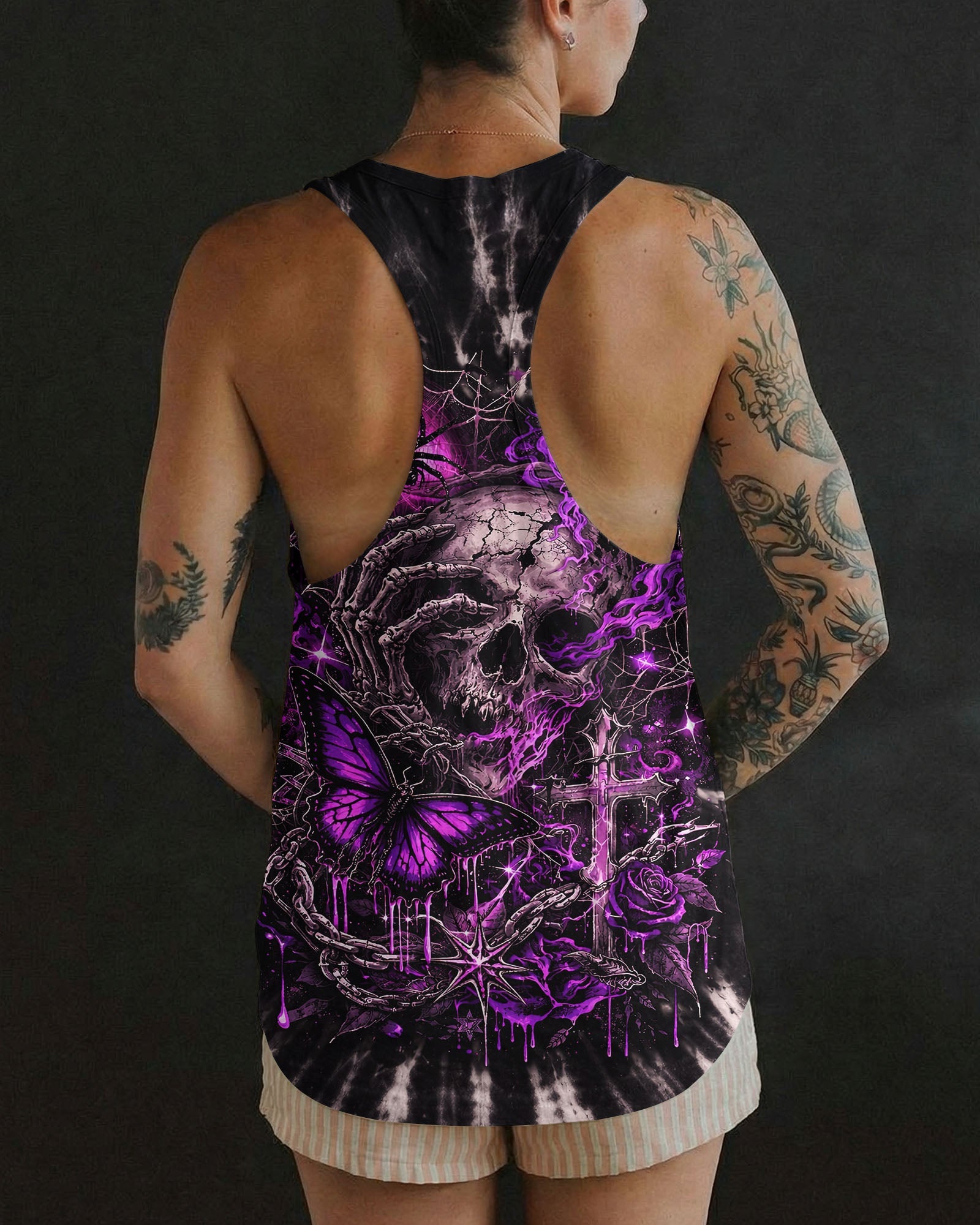 SKULL BUTTERFLY SWIRL  ALL OVER PRINT - TLNT0104261