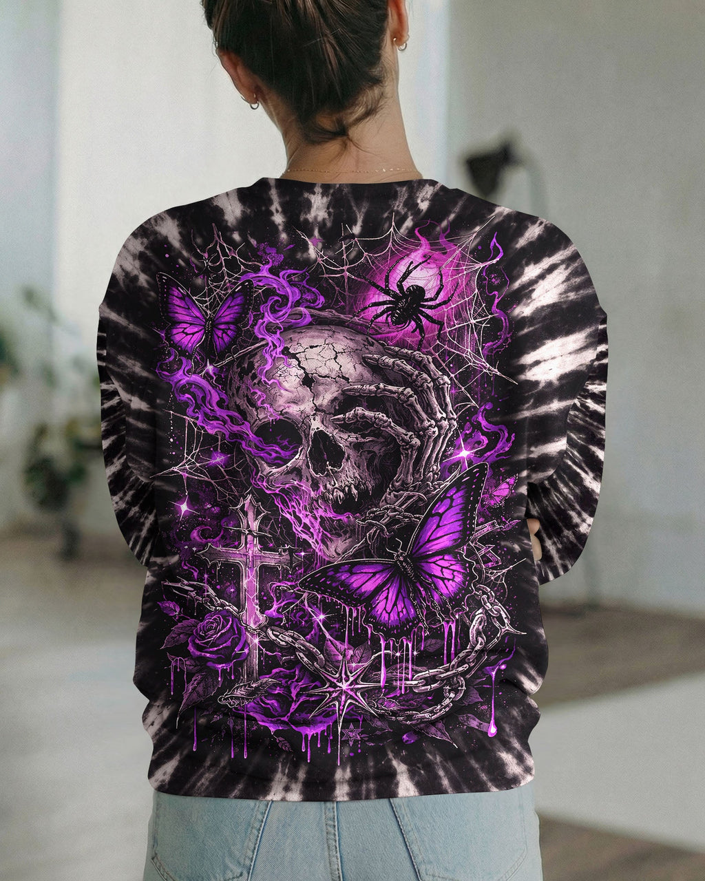 SKULL BUTTERFLY SWIRL  ALL OVER PRINT - TLNT0104261