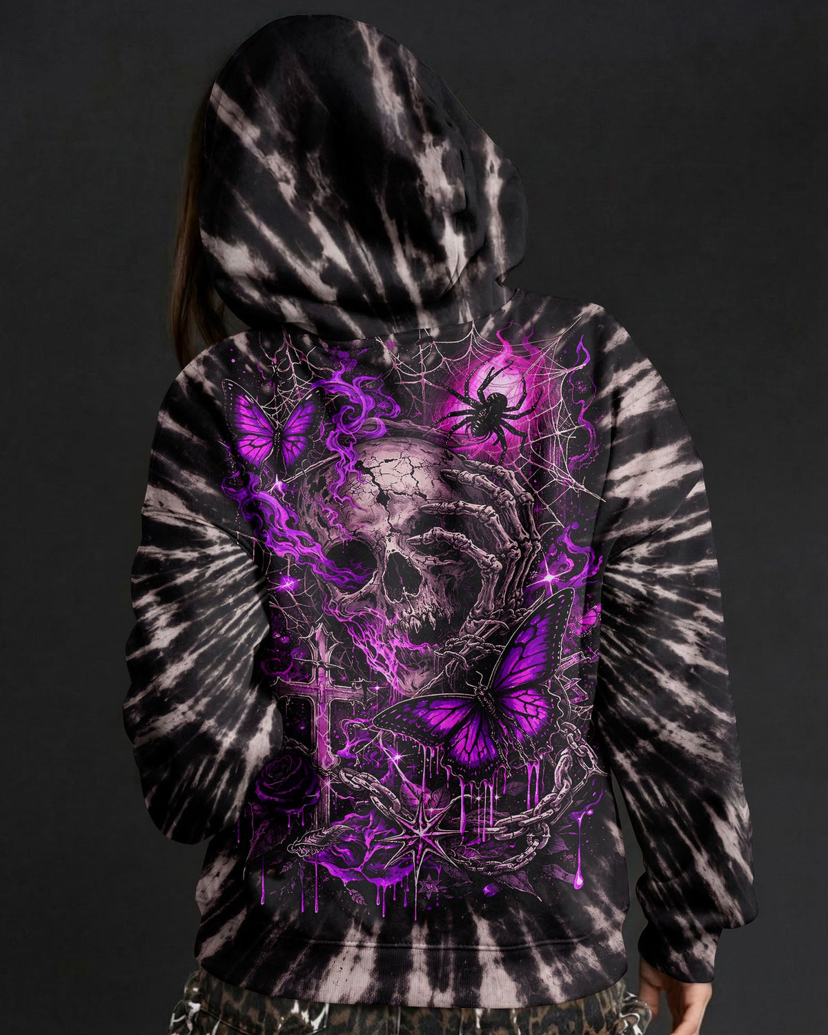 SKULL BUTTERFLY SWIRL  ALL OVER PRINT - TLNT0104261