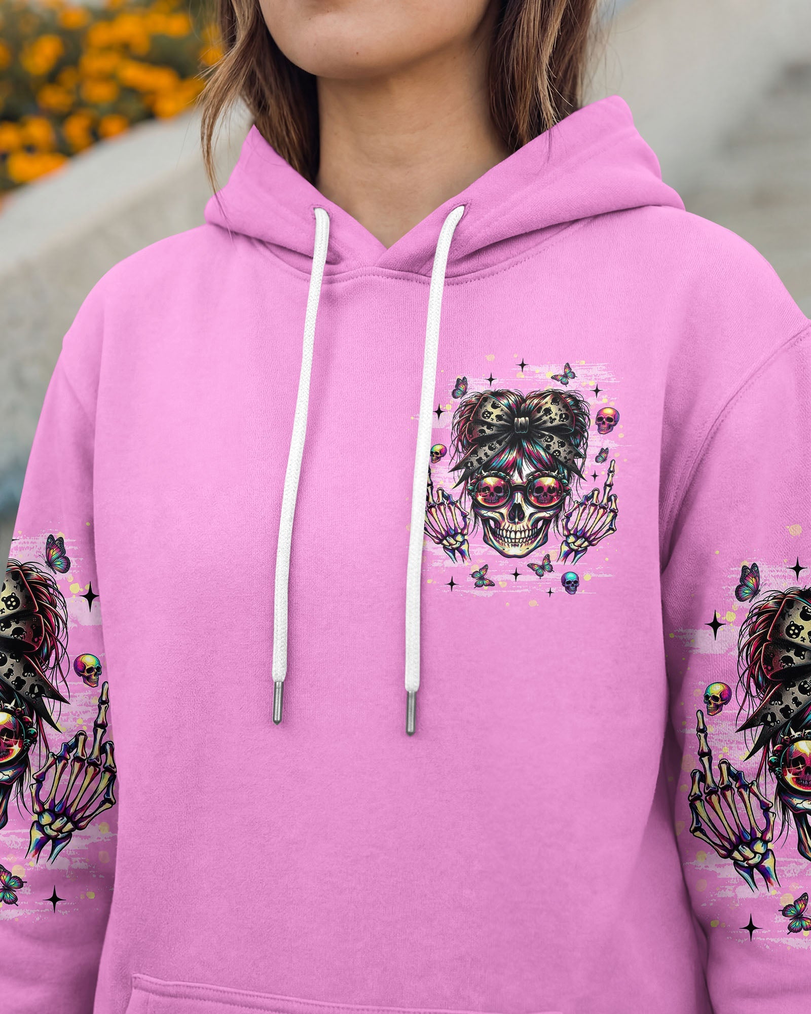 YOU DON'T LIKE ME MESSY BUN SKULL  ALL OVER PRINT  - TLNT1004261