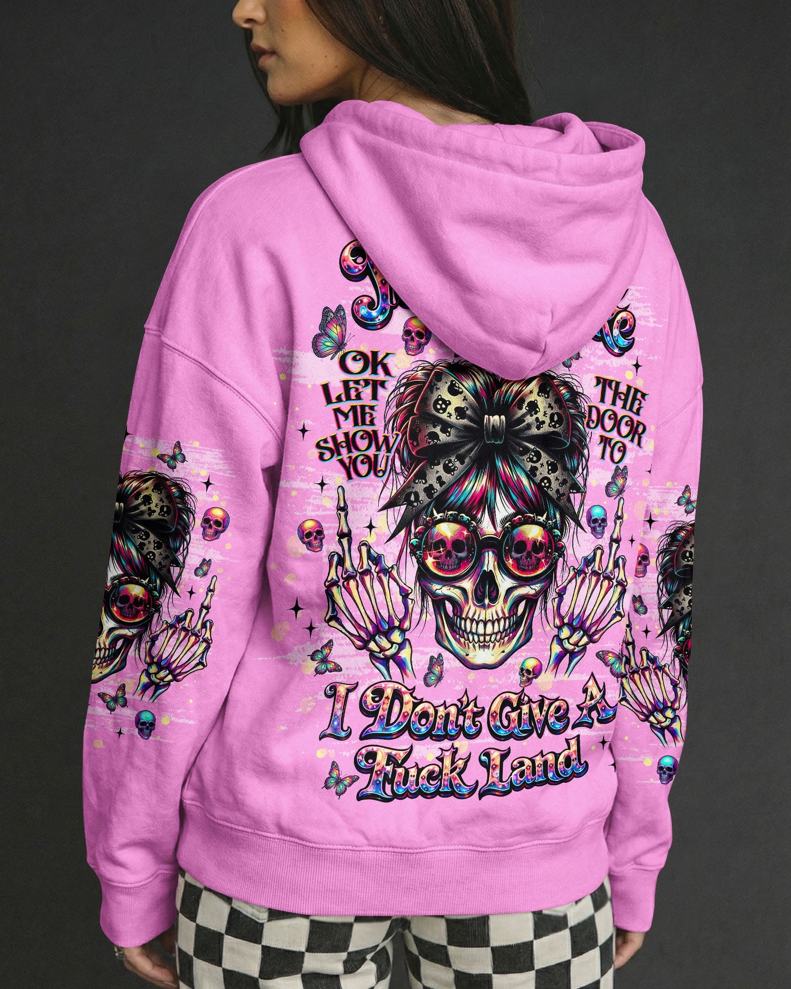YOU DON'T LIKE ME MESSY BUN SKULL  ALL OVER PRINT  - TLNT1004261