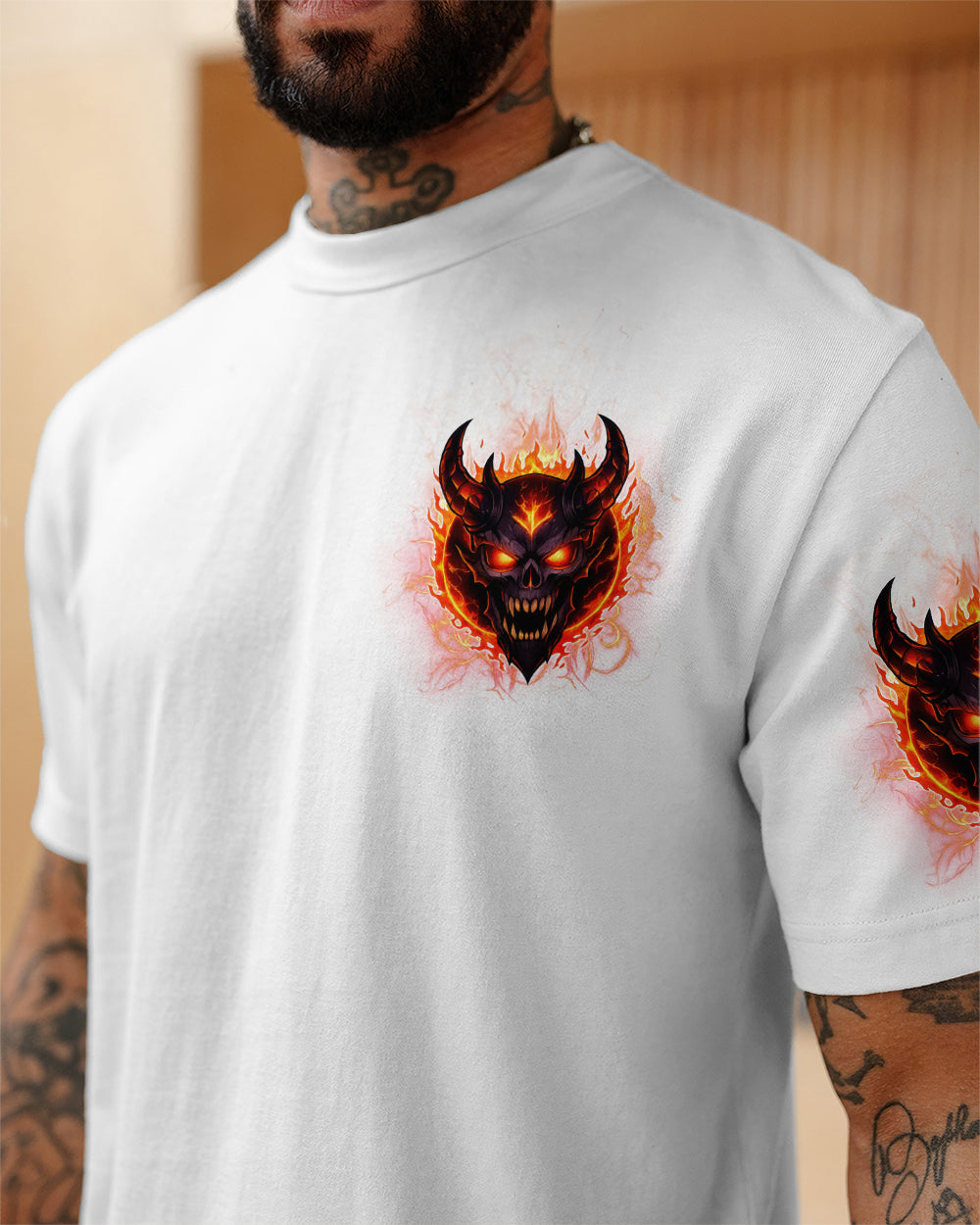 YOUR DEMONS HIDE UNDER YOUR BED DEVIL SKULL ALL OVER PRINT - TLTW0501262