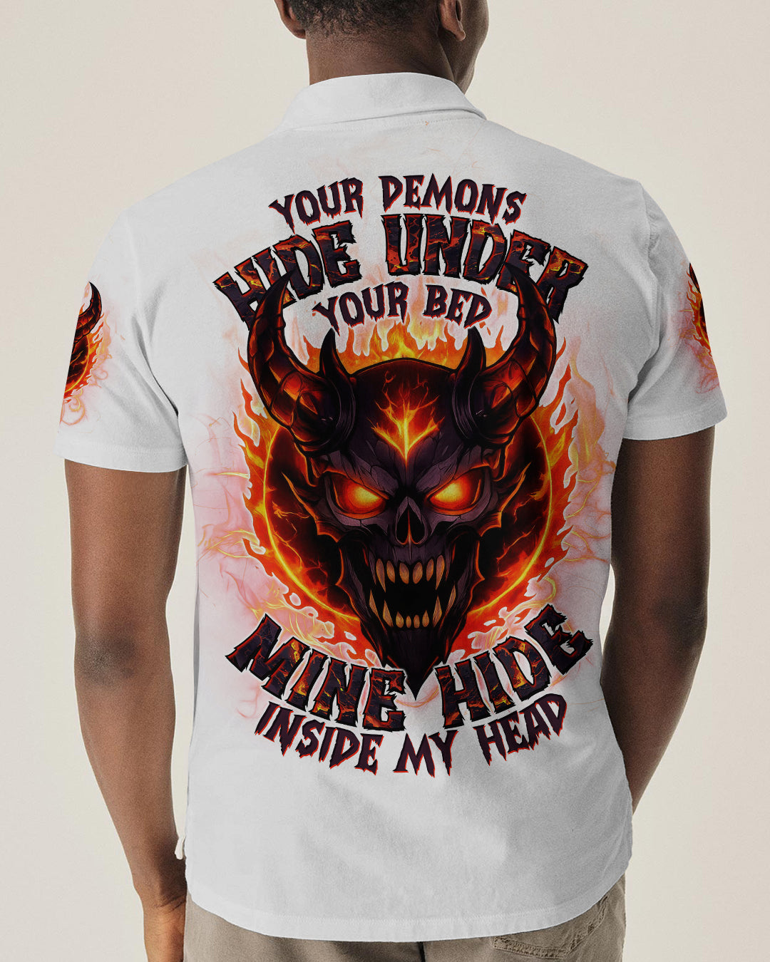 YOUR DEMONS HIDE UNDER YOUR BED DEVIL SKULL ALL OVER PRINT - TLTW0501262