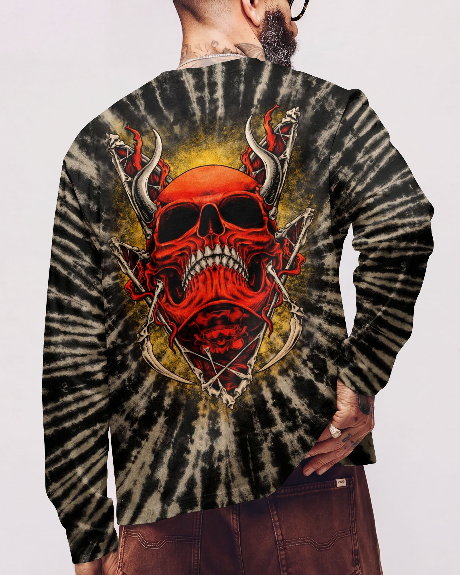 RED DEMON SKULL SWIRL ALL OVER PRINT  - TLTW0704261