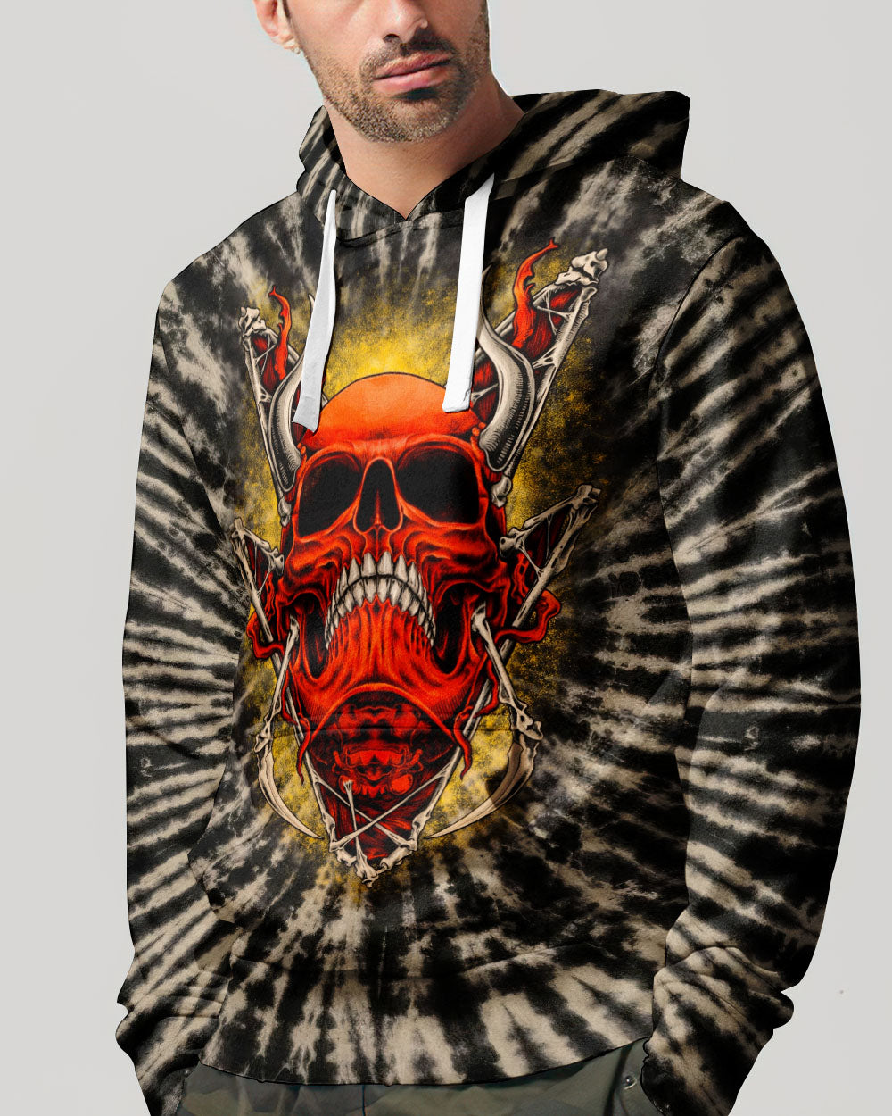 RED DEMON SKULL SWIRL ALL OVER PRINT  - TLTW0704261