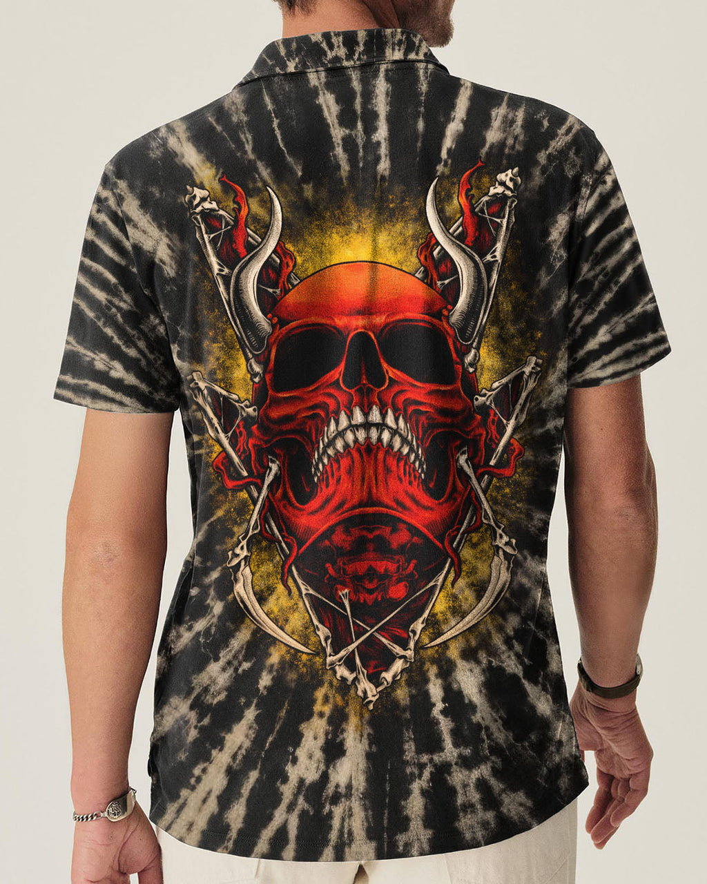 RED DEMON SKULL SWIRL ALL OVER PRINT  - TLTW0704261