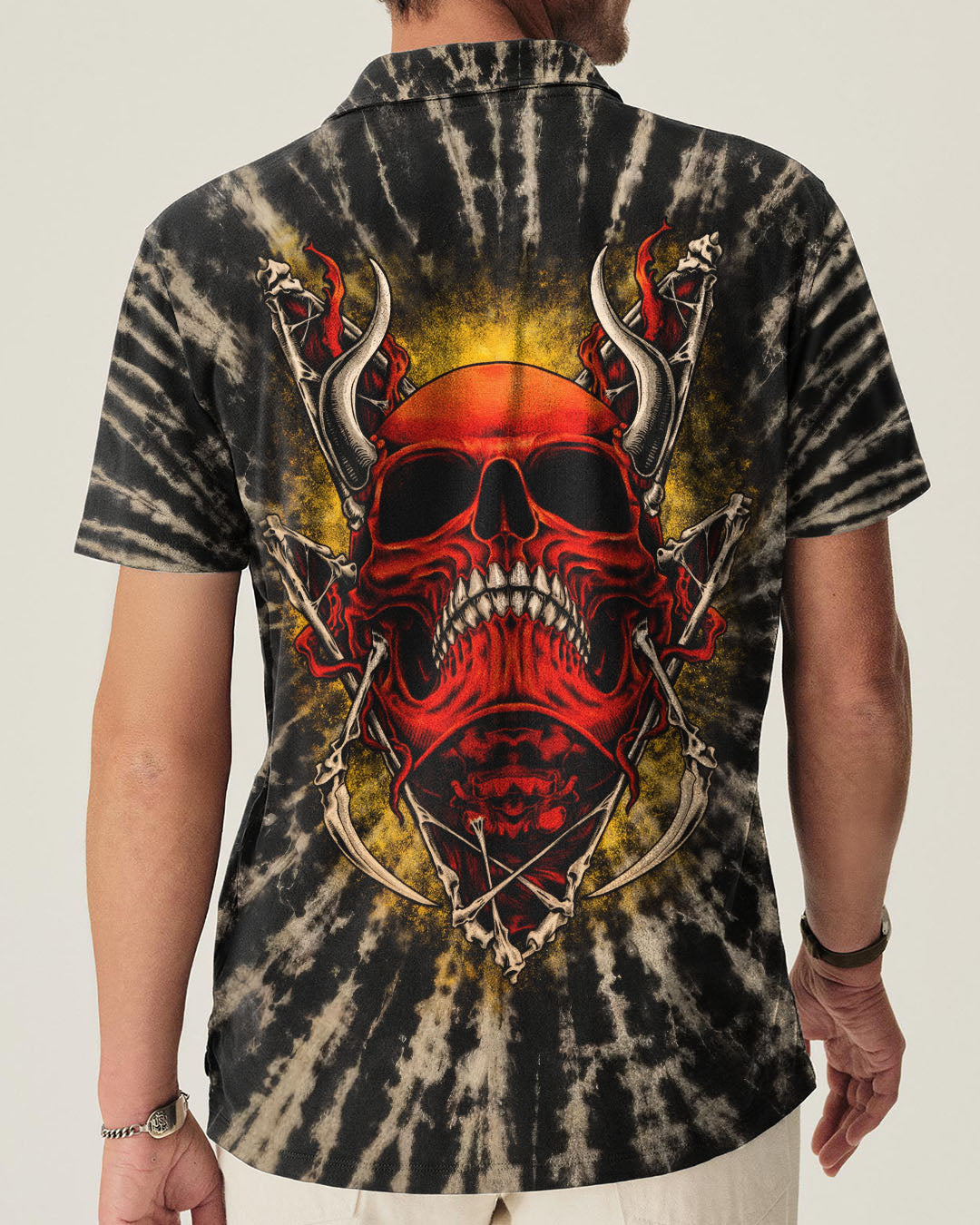 RED DEMON SKULL SWIRL ALL OVER PRINT  - TLTW0704261