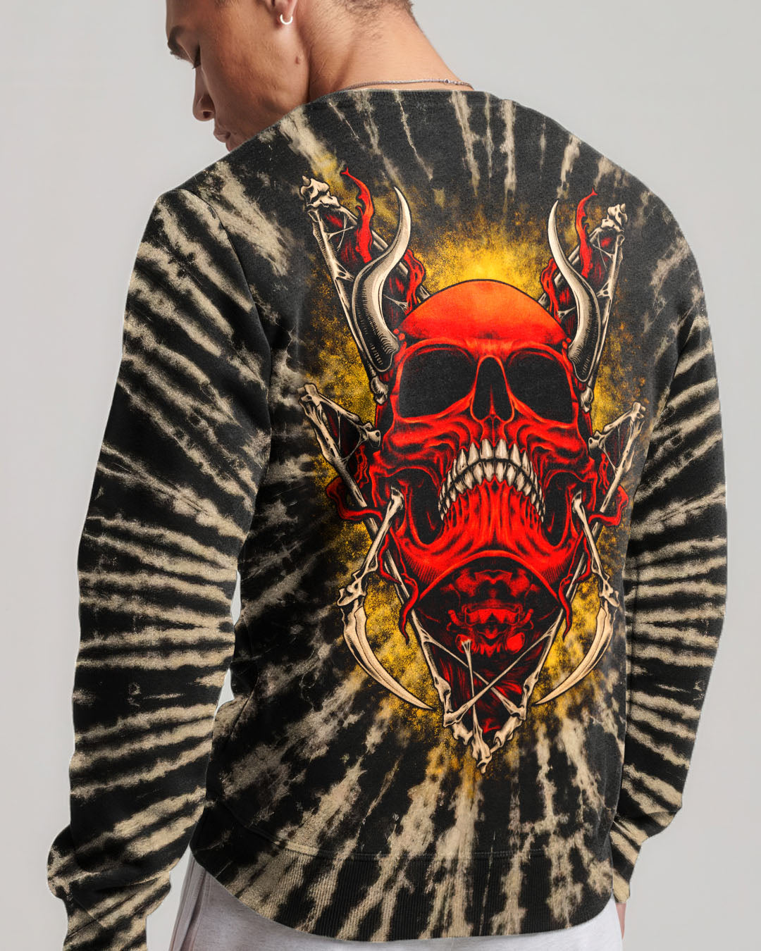 RED DEMON SKULL SWIRL ALL OVER PRINT  - TLTW0704261
