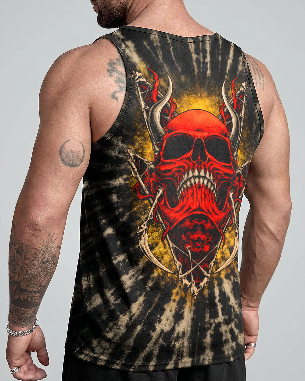 RED DEMON SKULL SWIRL ALL OVER PRINT  - TLTW0704261