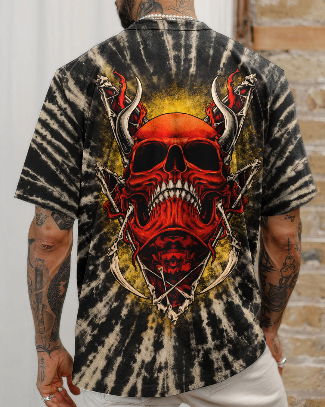 RED DEMON SKULL SWIRL ALL OVER PRINT  - TLTW0704261