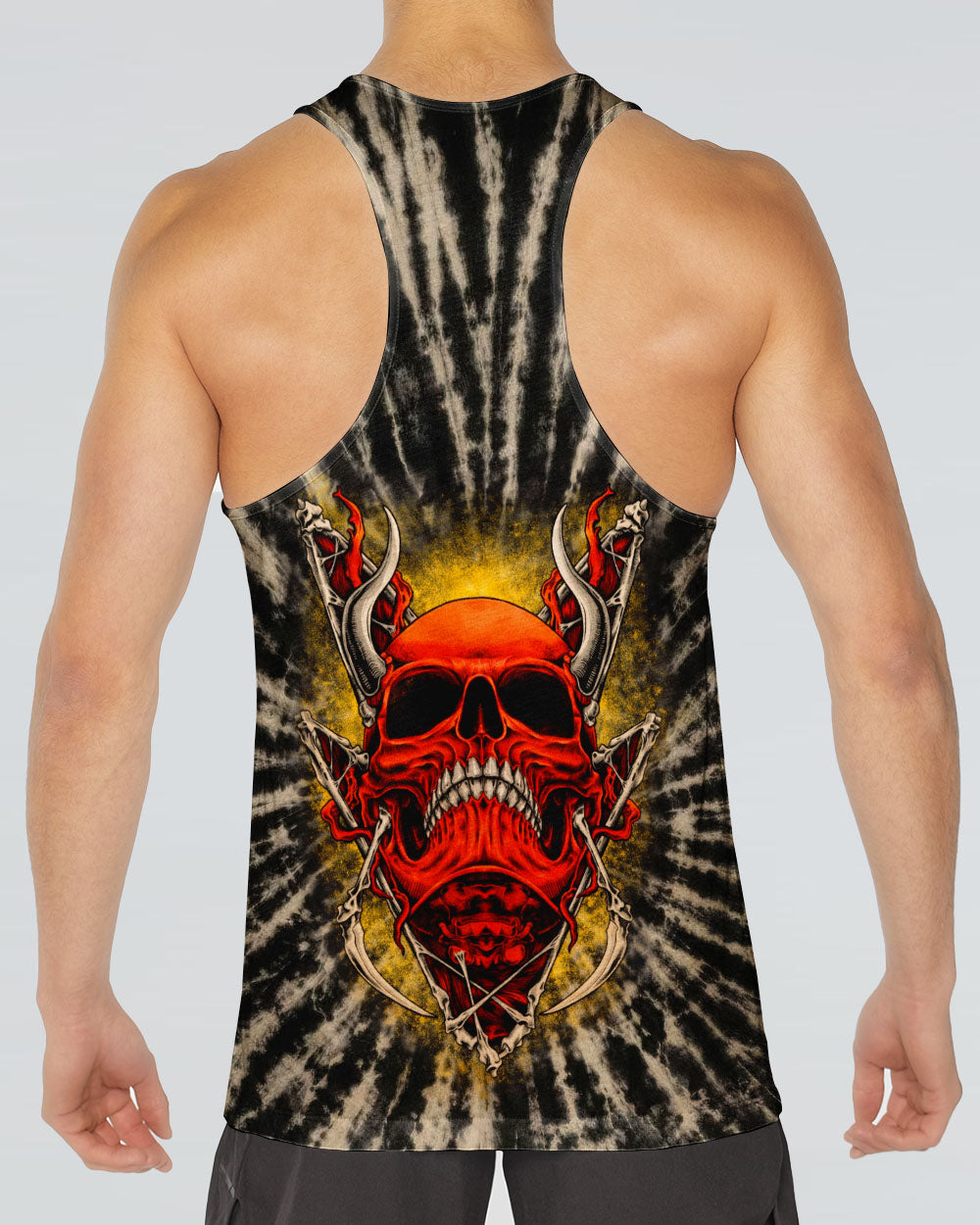 RED DEMON SKULL SWIRL ALL OVER PRINT  - TLTW0704261