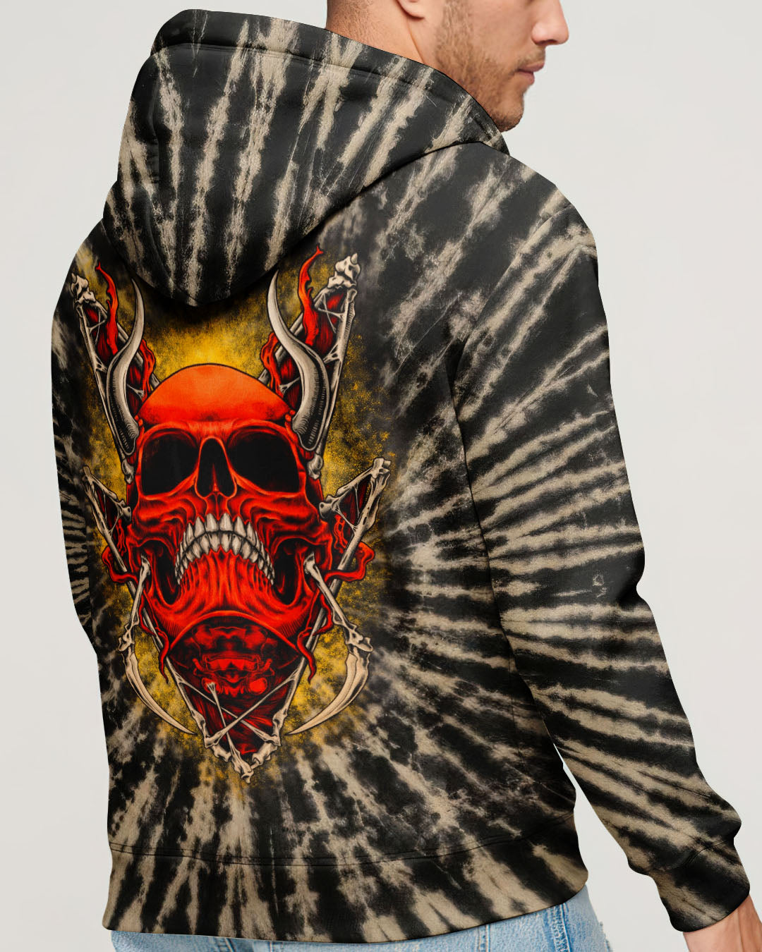 RED DEMON SKULL SWIRL ALL OVER PRINT  - TLTW0704261