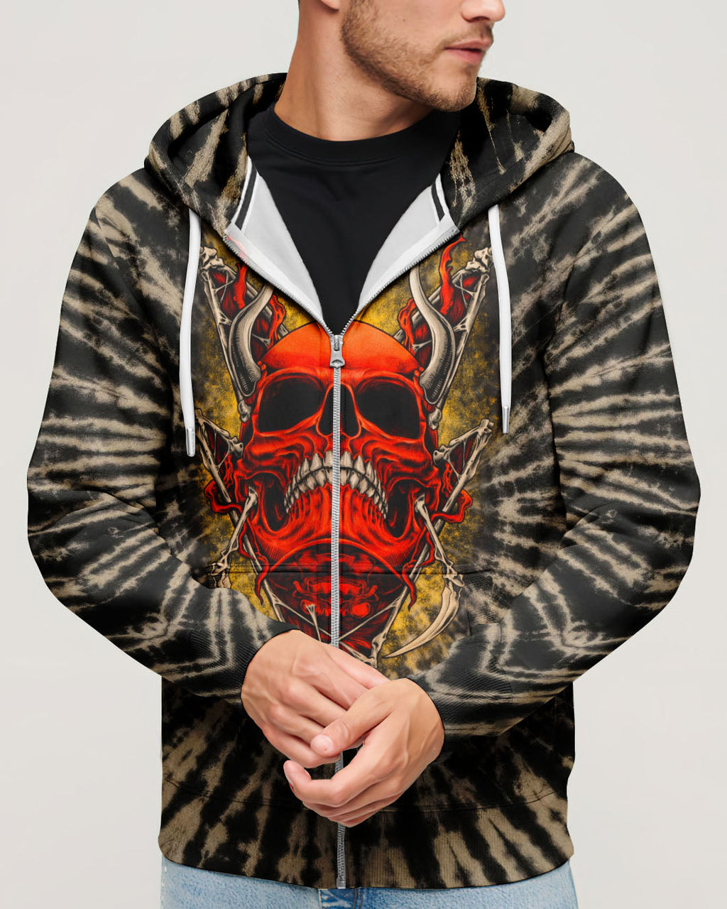 RED DEMON SKULL SWIRL ALL OVER PRINT  - TLTW0704261