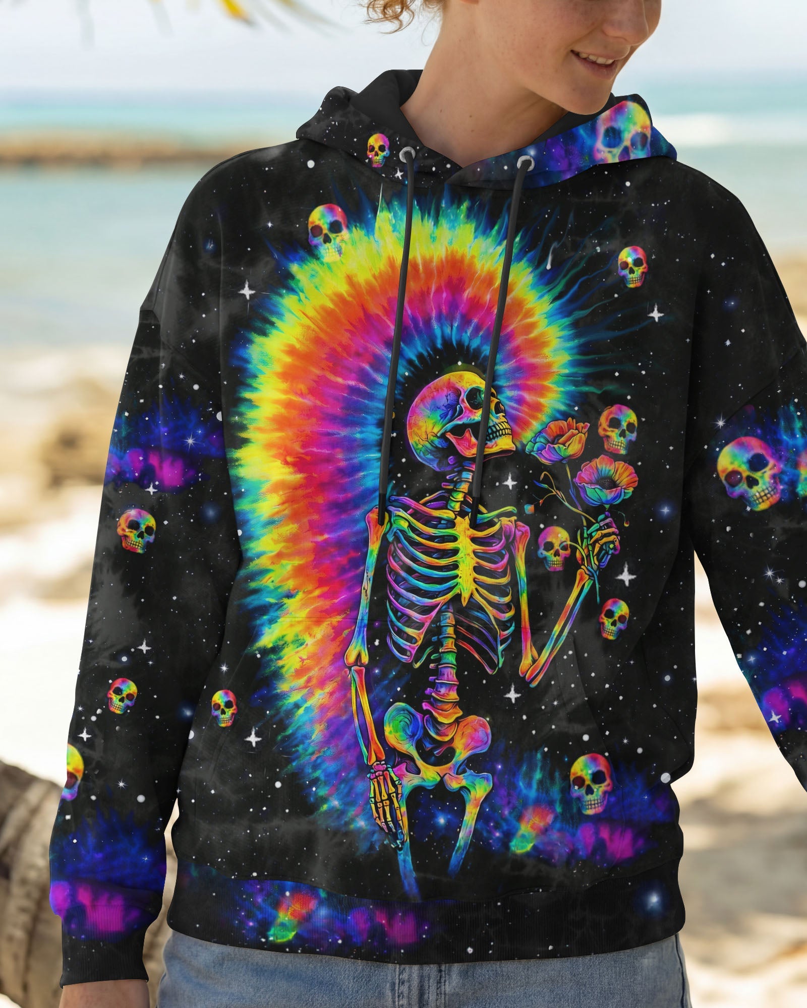 SKELETON RAINBOW SWIRL  ALL OVER PRINT - TLTW0901263