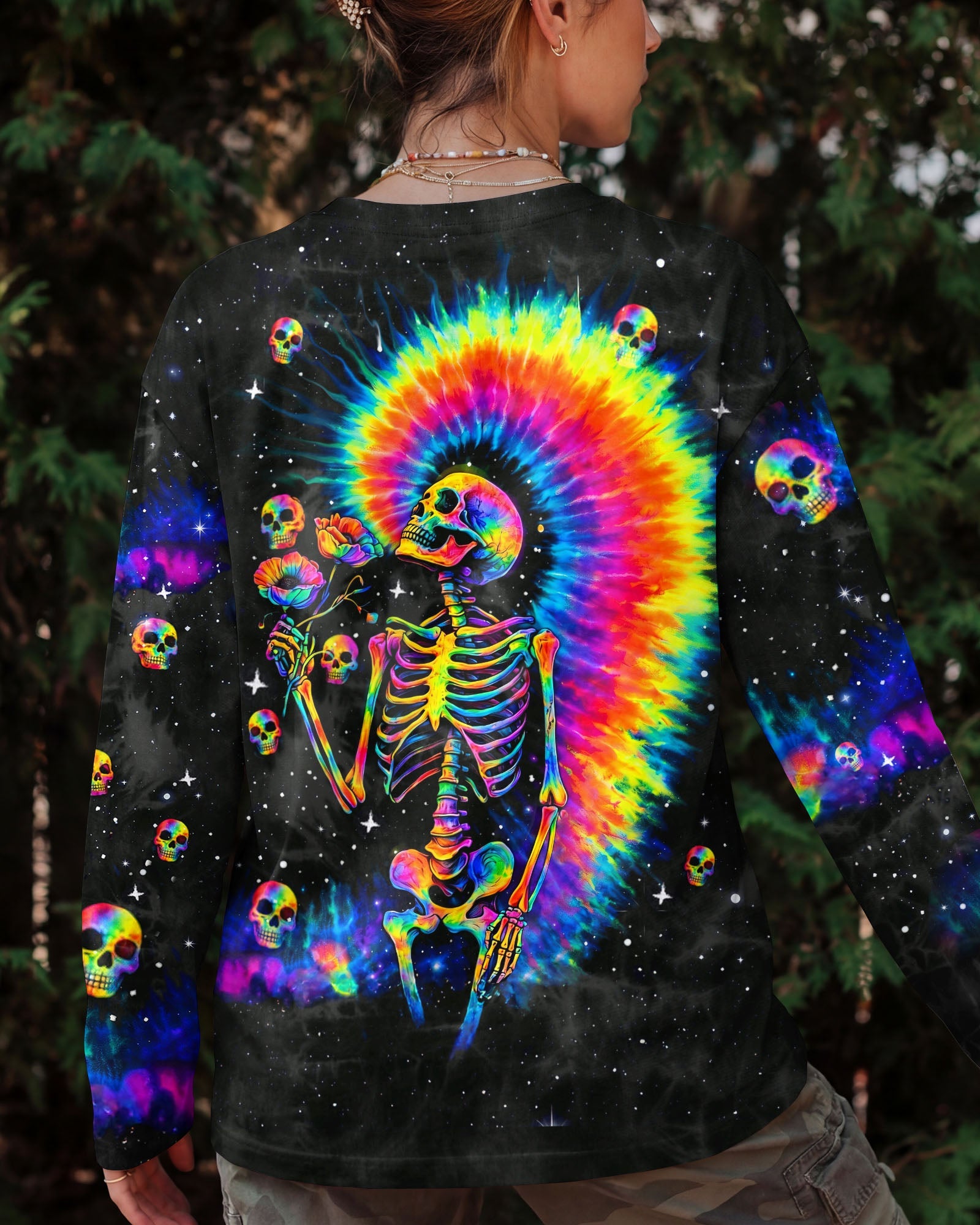 SKELETON RAINBOW SWIRL  ALL OVER PRINT - TLTW0901263
