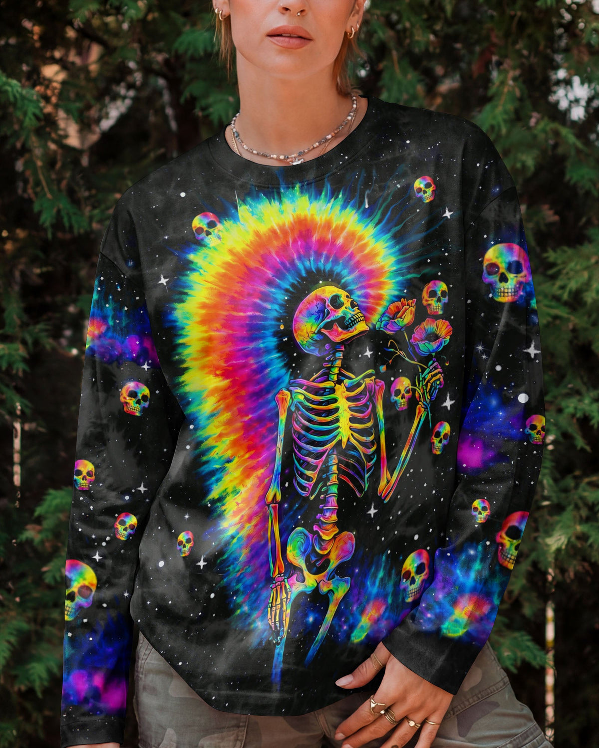 SKELETON RAINBOW SWIRL  ALL OVER PRINT - TLTW0901263