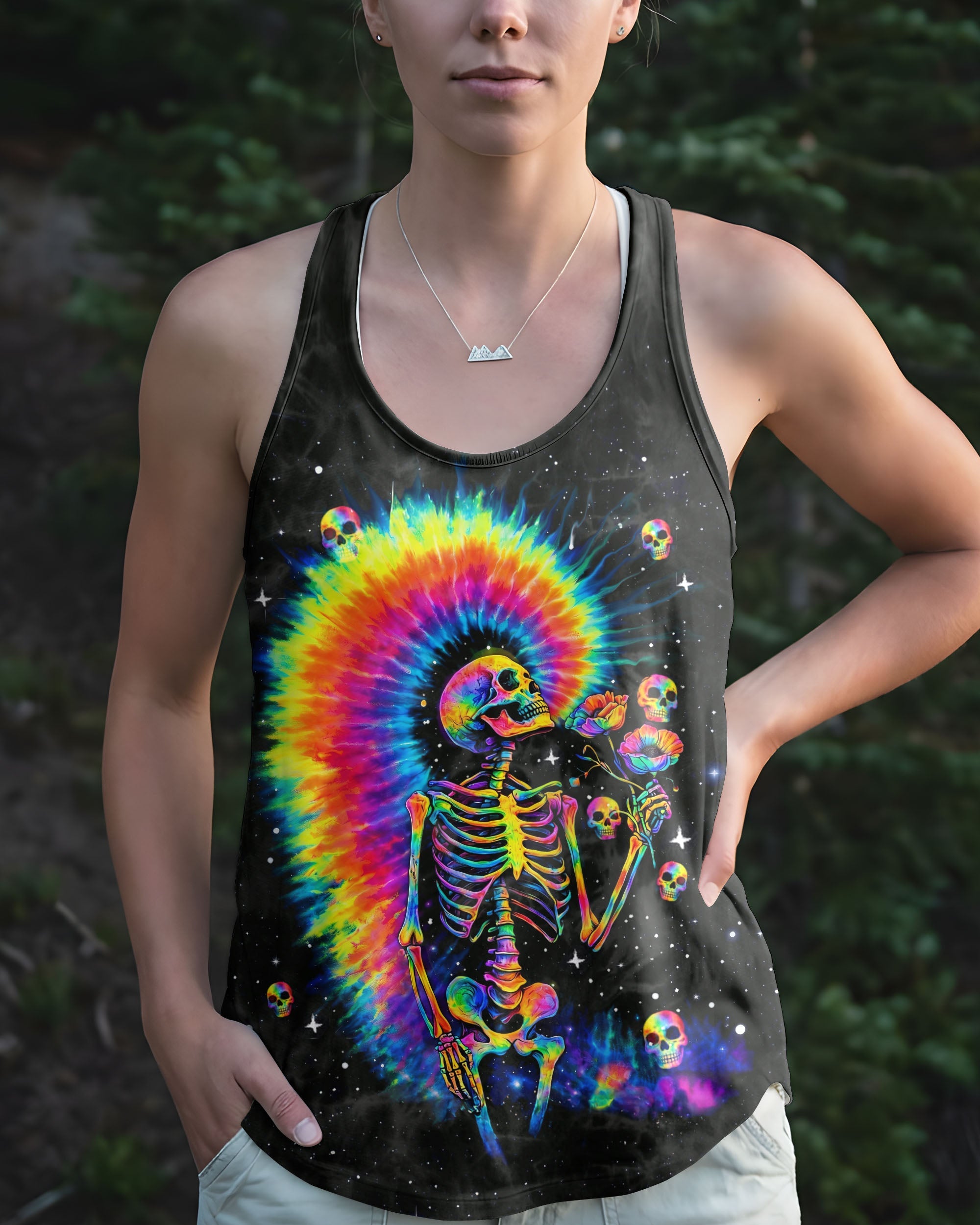 SKELETON RAINBOW SWIRL  ALL OVER PRINT - TLTW0901263