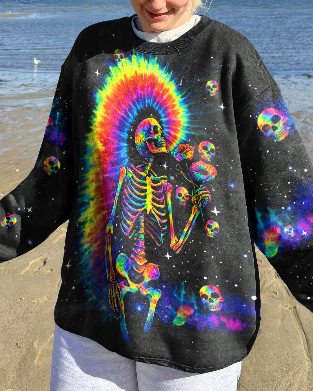 SKELETON RAINBOW SWIRL  ALL OVER PRINT - TLTW0901263