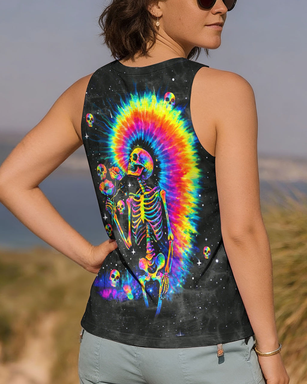 SKELETON RAINBOW SWIRL  ALL OVER PRINT - TLTW0901263