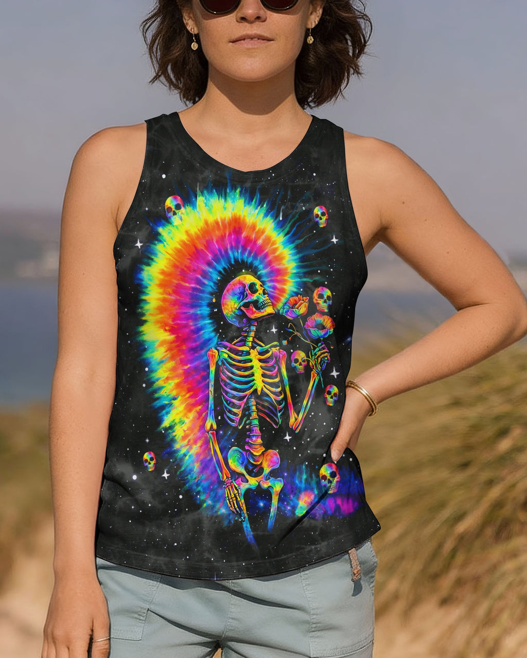 SKELETON RAINBOW SWIRL  ALL OVER PRINT - TLTW0901263
