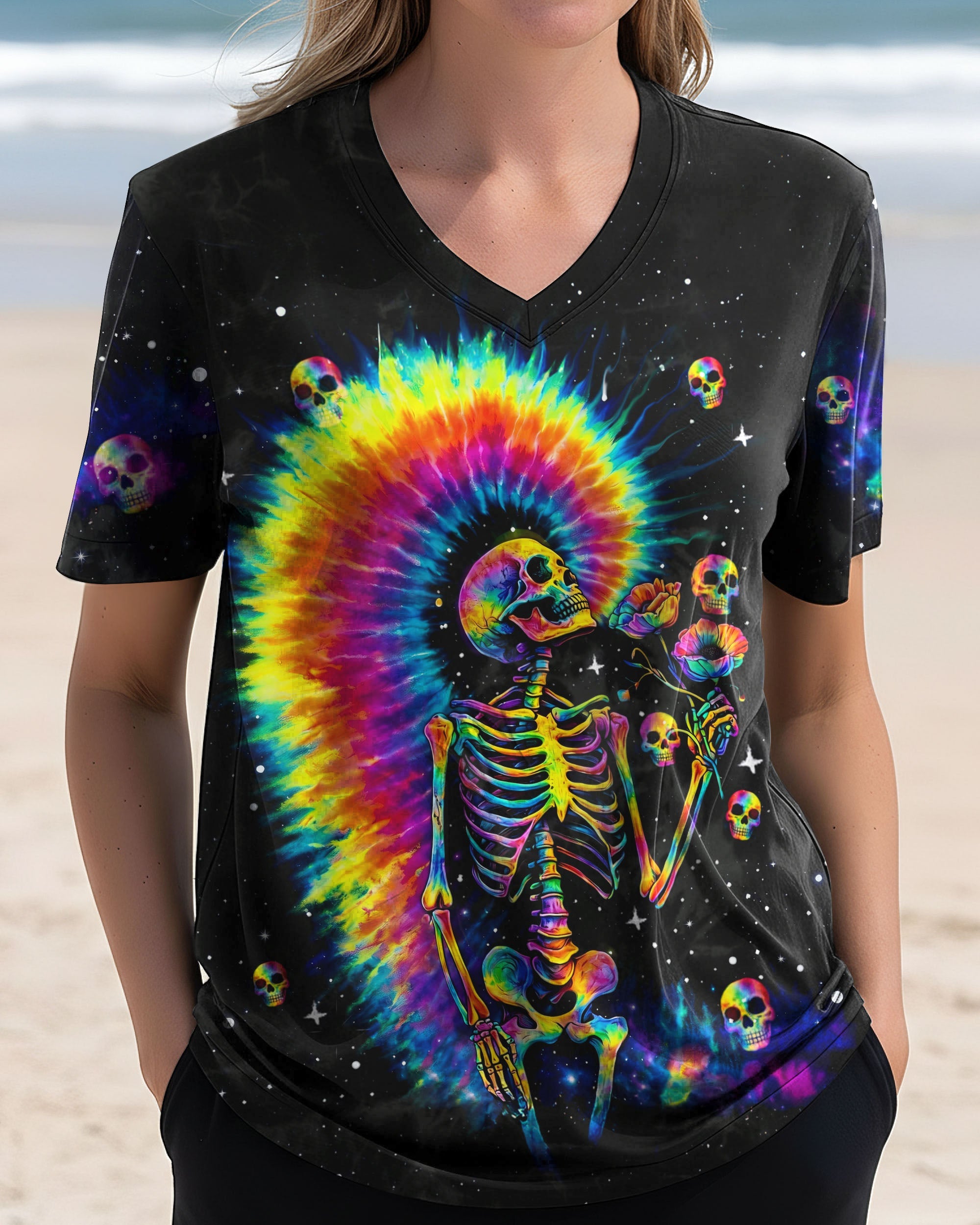 SKELETON RAINBOW SWIRL  ALL OVER PRINT - TLTW0901263