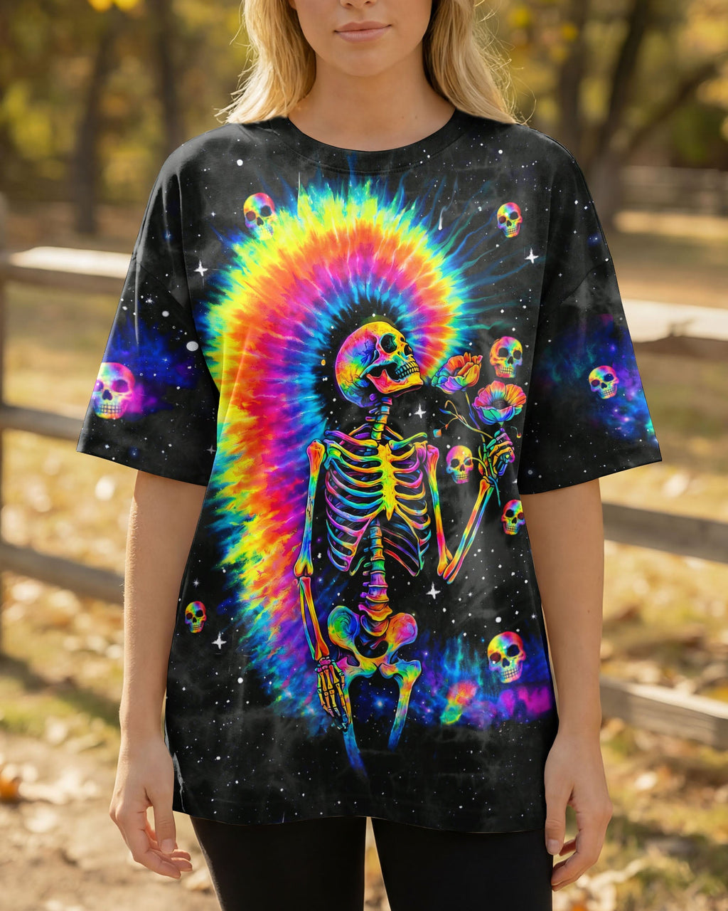 SKELETON RAINBOW SWIRL  ALL OVER PRINT - TLTW0901263