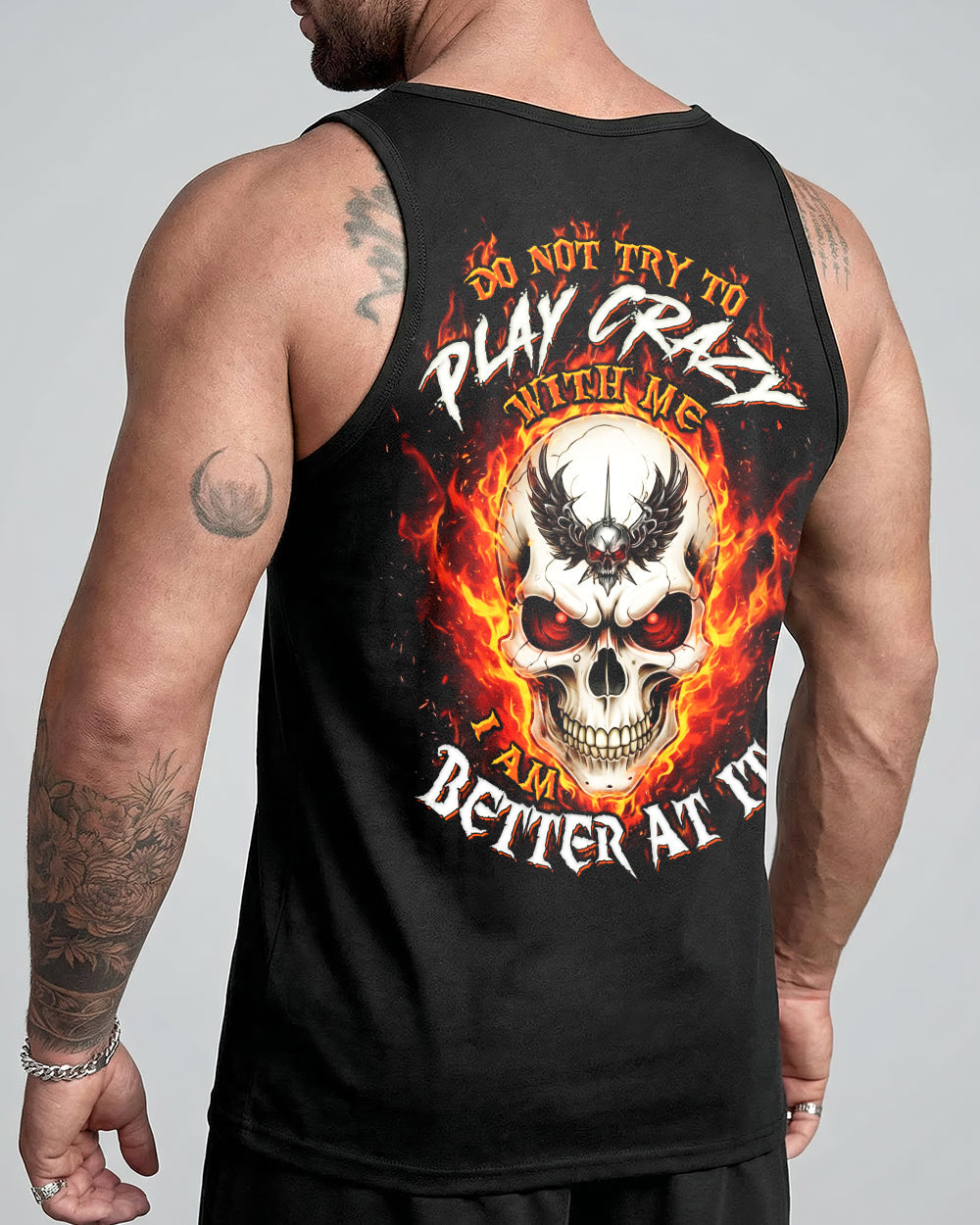 DO NOT TRY TO PLAY CRAZY WITH ME  MADLY SKULL ALL OVER PRINT - TLTW1601261