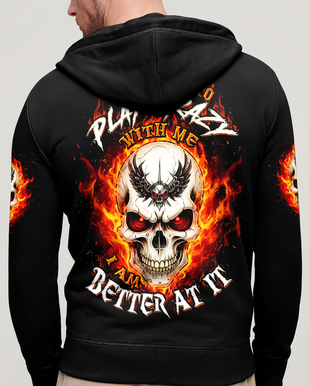 DO NOT TRY TO PLAY CRAZY WITH ME  MADLY SKULL ALL OVER PRINT - TLTW1601261