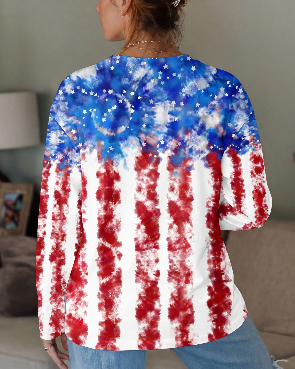 LOVE SKULL RED WHITE AND BLUE ALL OVER PRINT - TYLN2004261
