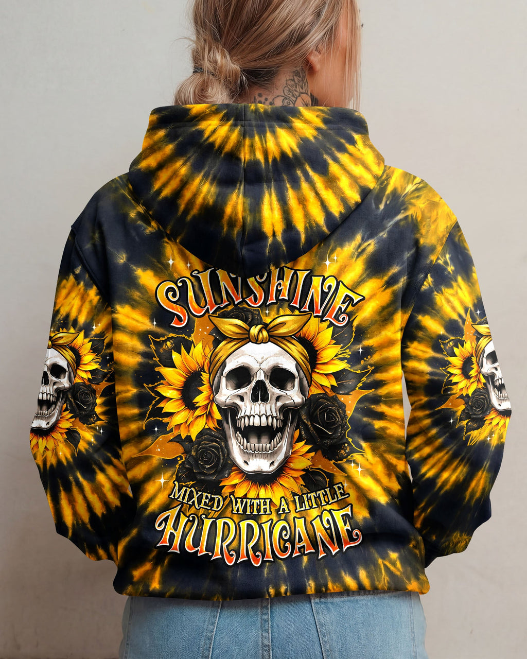 SHE IS SUNSHINE MIXED WITH A LITTLE HURRICANE ALL OVER PRINT - TYPQ2205262