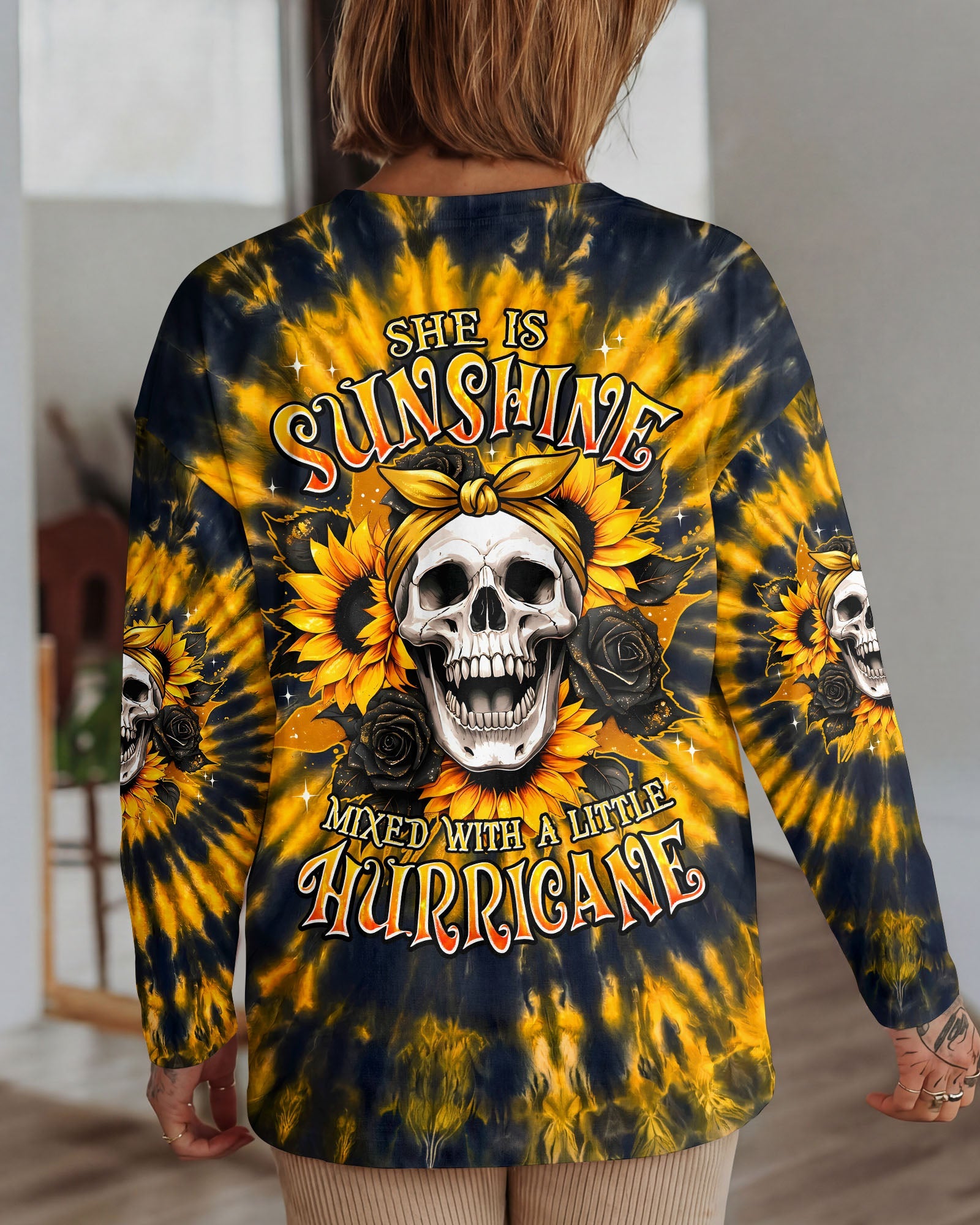 SHE IS SUNSHINE MIXED WITH A LITTLE HURRICANE ALL OVER PRINT - TYPQ2205262