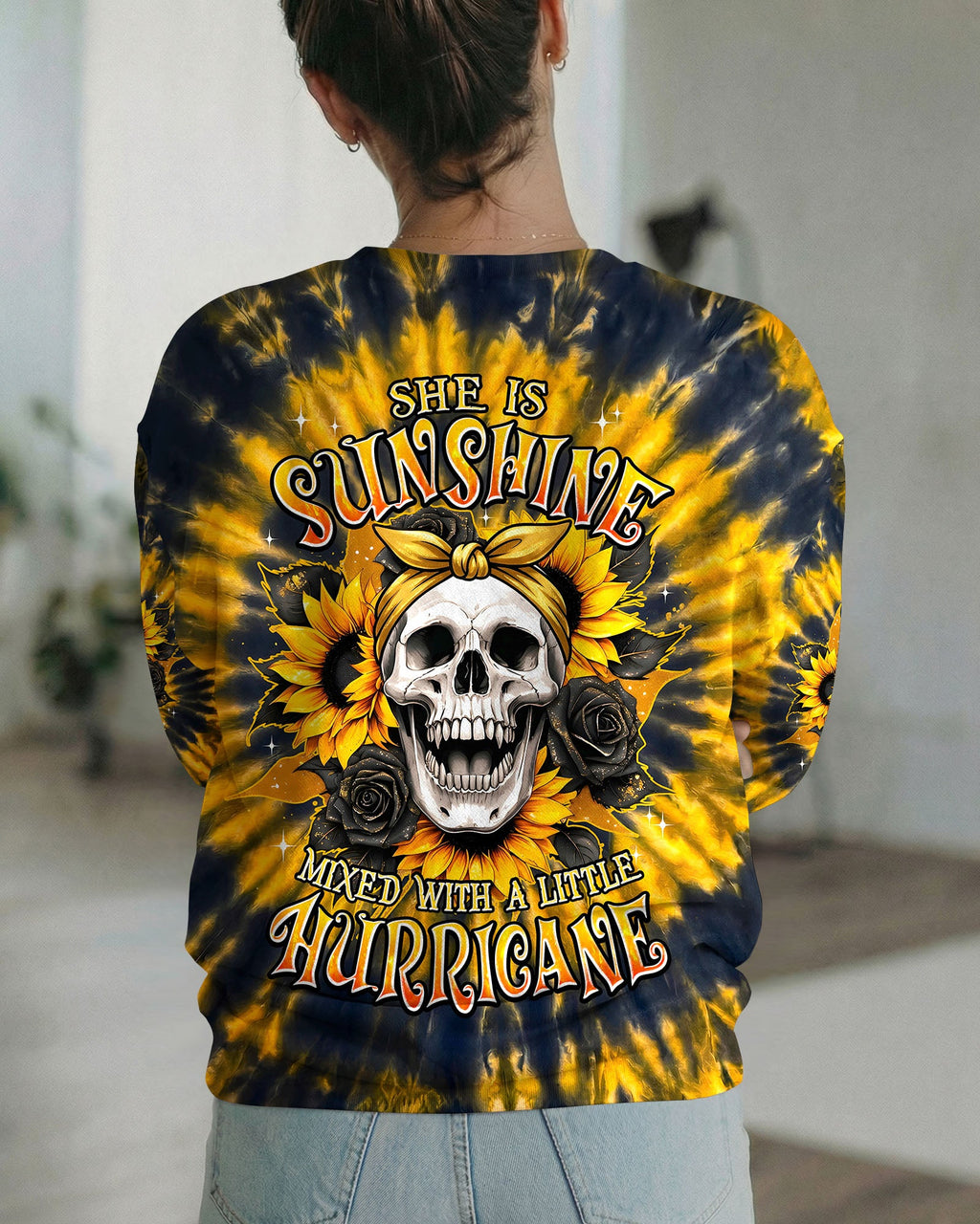 SHE IS SUNSHINE MIXED WITH A LITTLE HURRICANE ALL OVER PRINT - TYPQ2205262