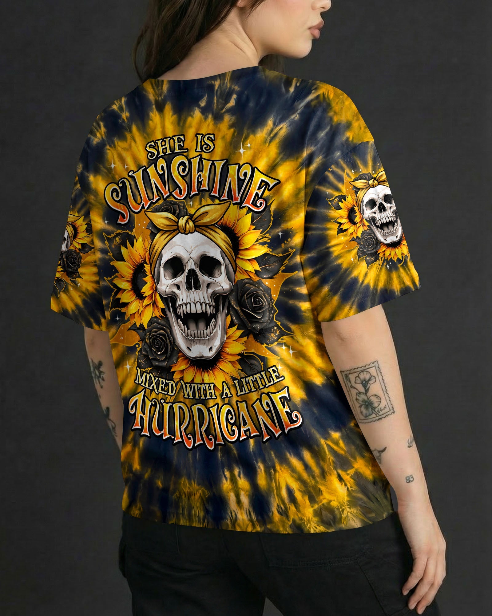 SHE IS SUNSHINE MIXED WITH A LITTLE HURRICANE ALL OVER PRINT - TYPQ2205262