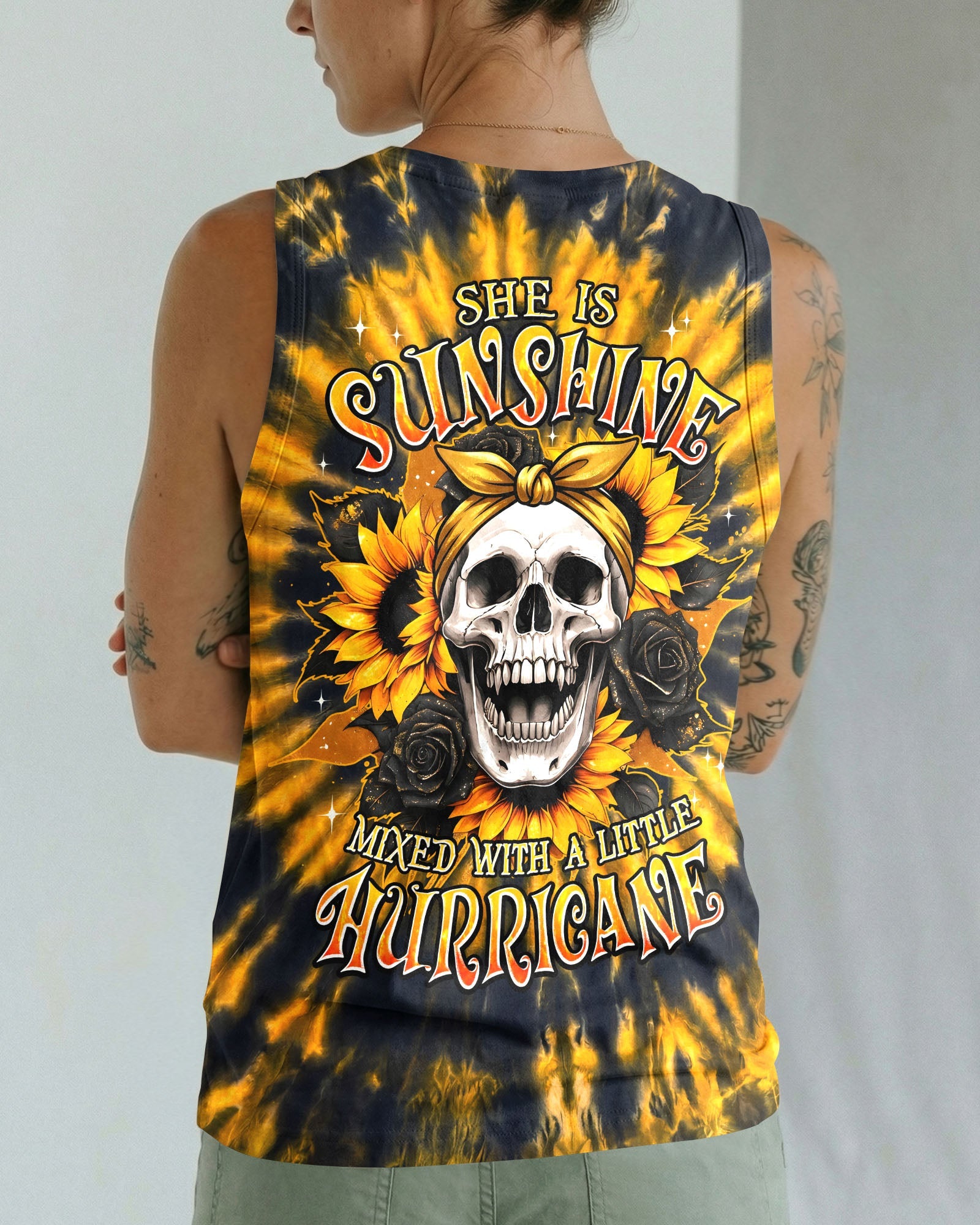 SHE IS SUNSHINE MIXED WITH A LITTLE HURRICANE ALL OVER PRINT - TYPQ2205262