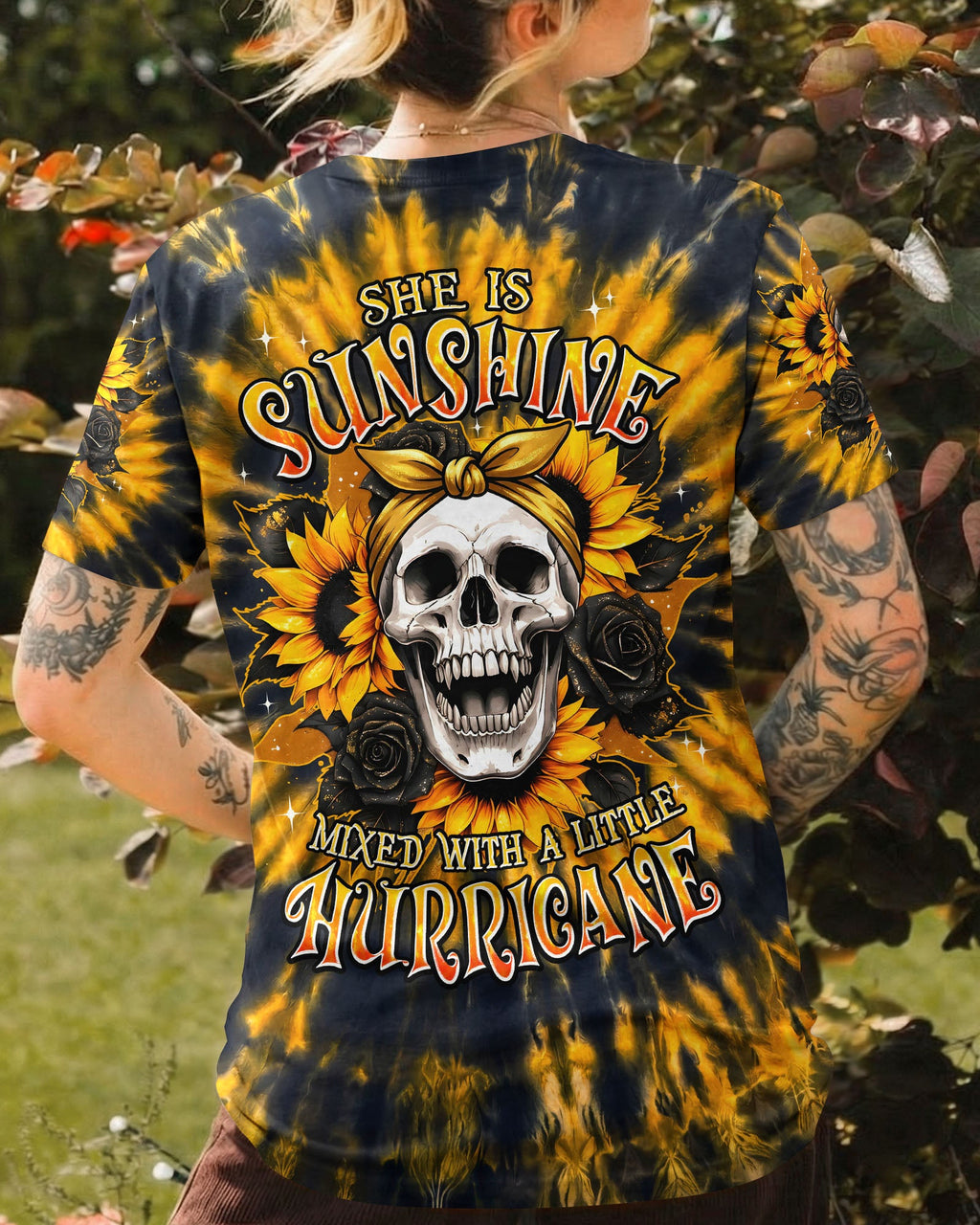 SHE IS SUNSHINE MIXED WITH A LITTLE HURRICANE ALL OVER PRINT - TYPQ2205262
