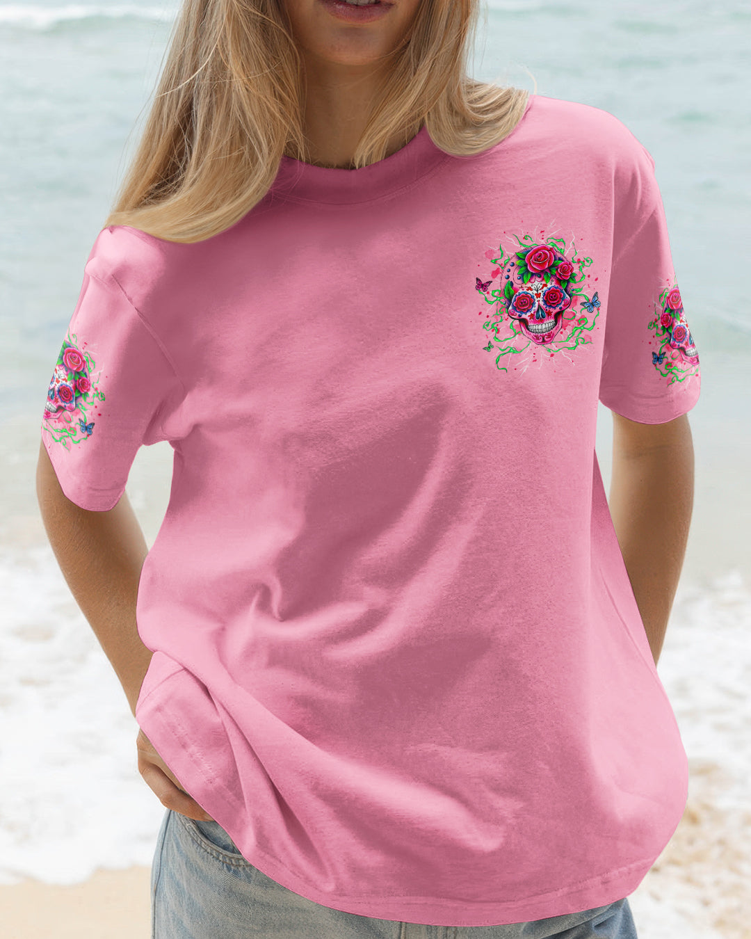 I AM A SWEET GIRL FLOWER SKULL ALL OVER PRINT - YHHG1201261