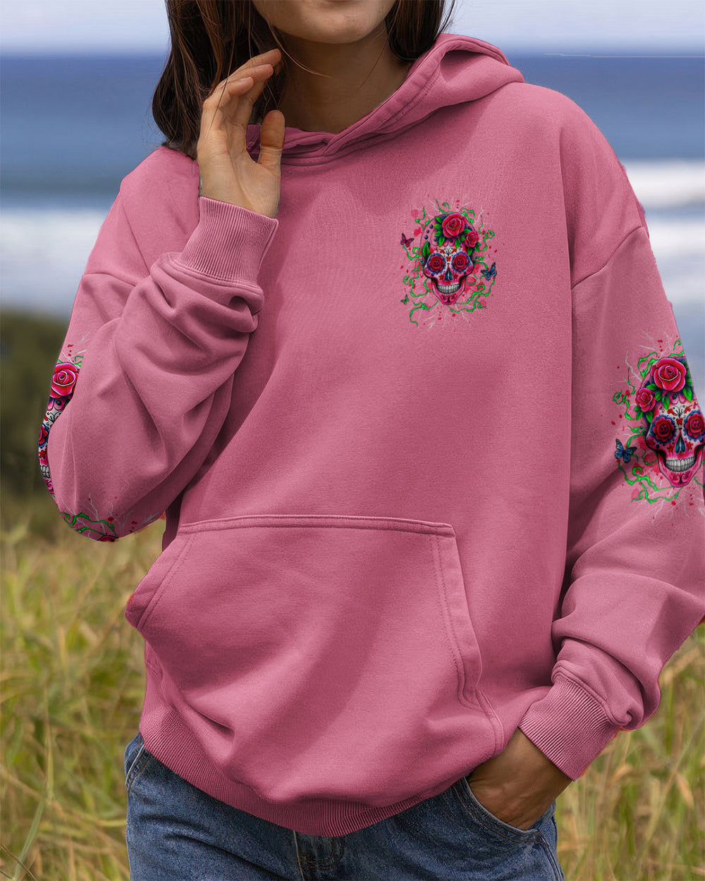 I AM A SWEET GIRL FLOWER SKULL ALL OVER PRINT - YHHG1201261