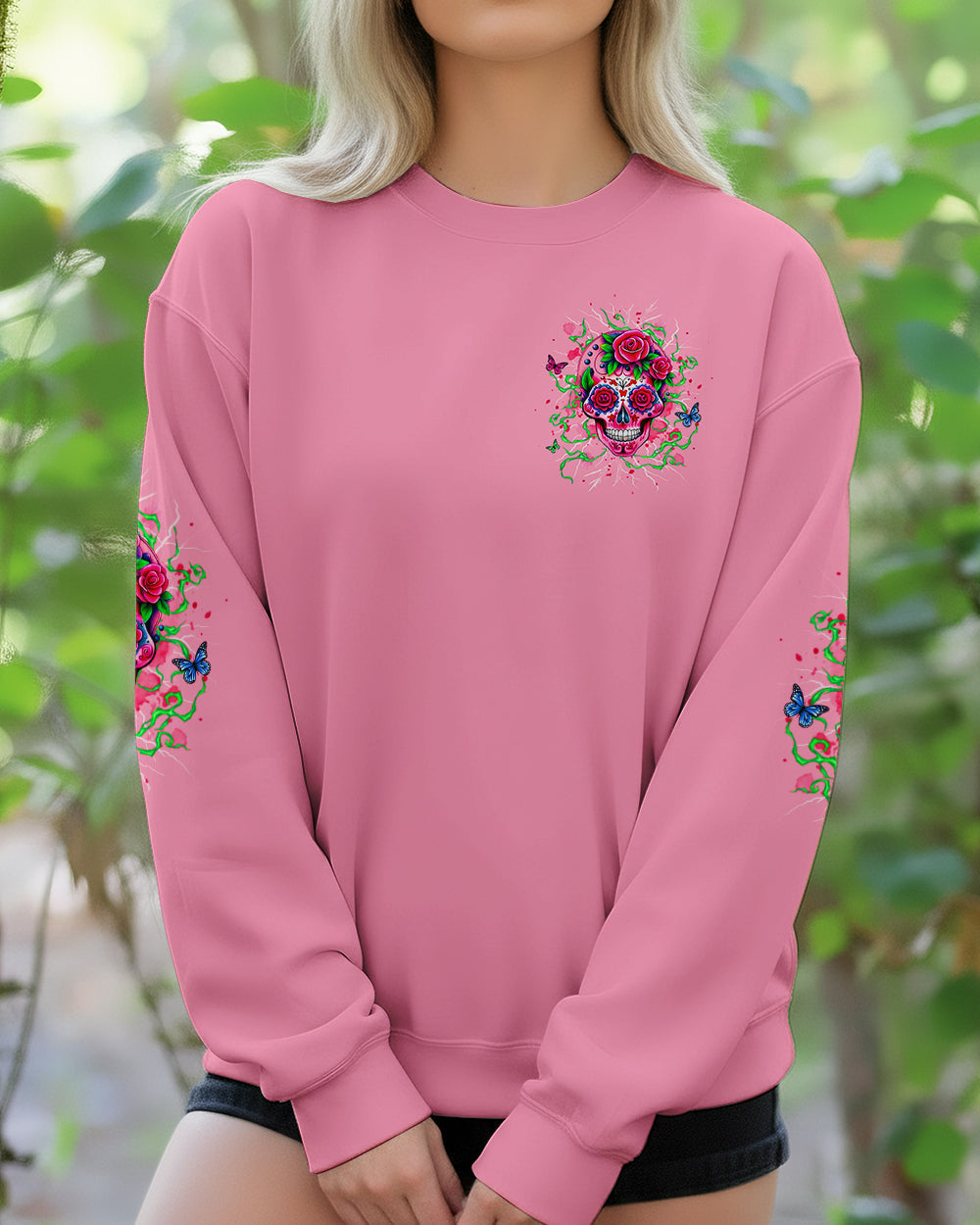 I AM A SWEET GIRL FLOWER SKULL ALL OVER PRINT - YHHG1201261